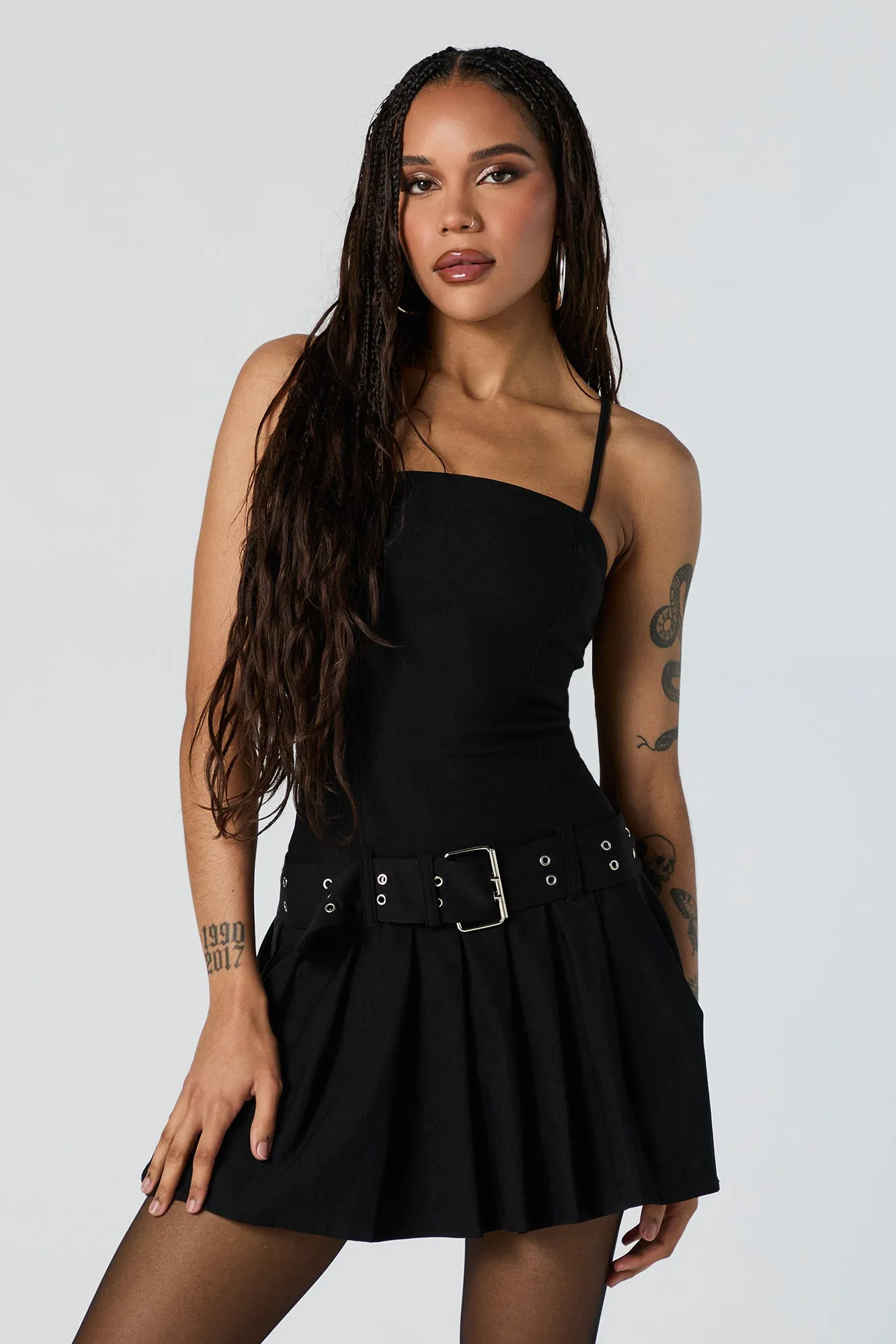 Pleated Belted Mini Dress sold by Urban Planet