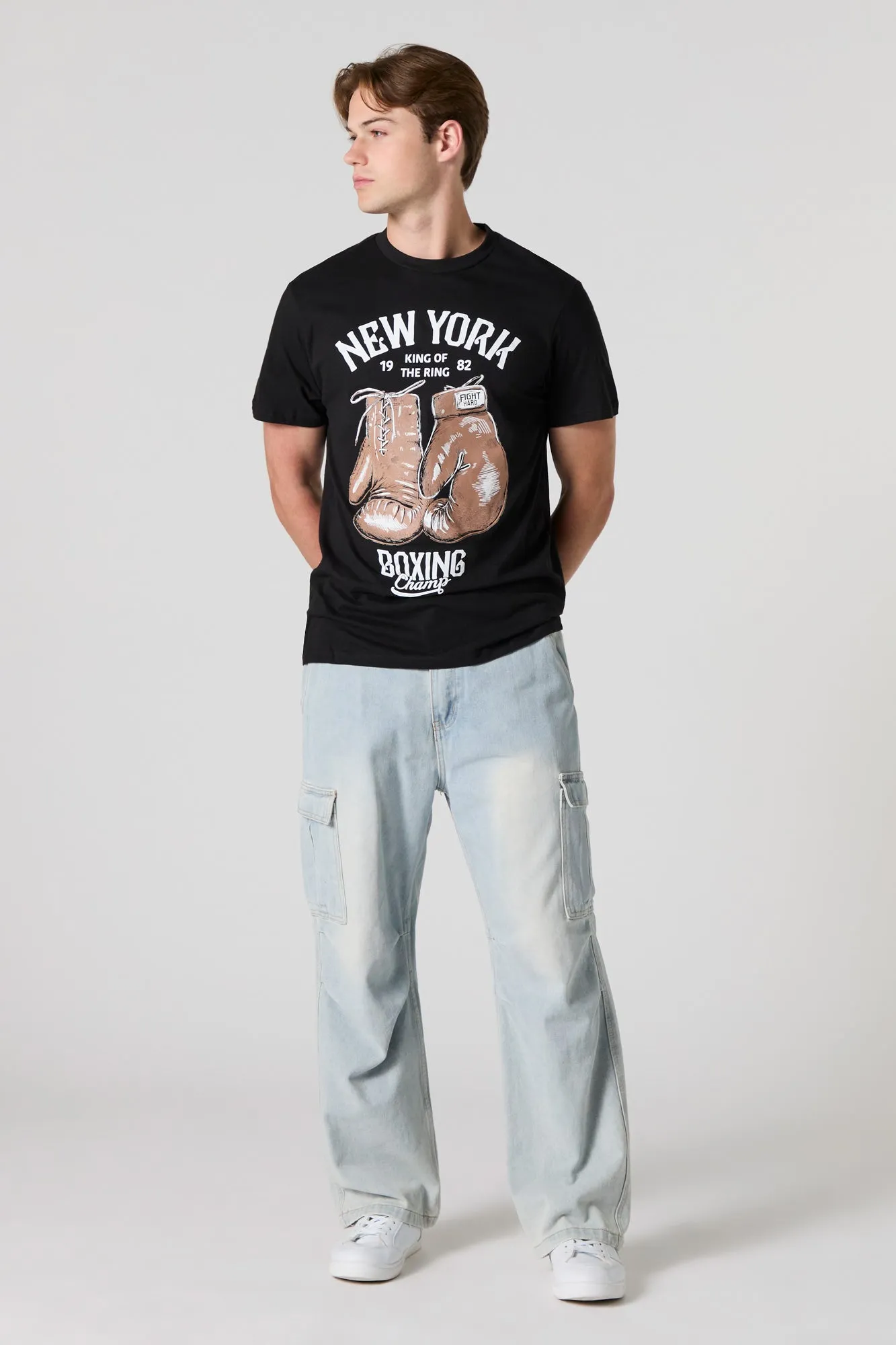 New York Boxing Graphic T-Shirt sold by Urban Planet product image thumbnail 2