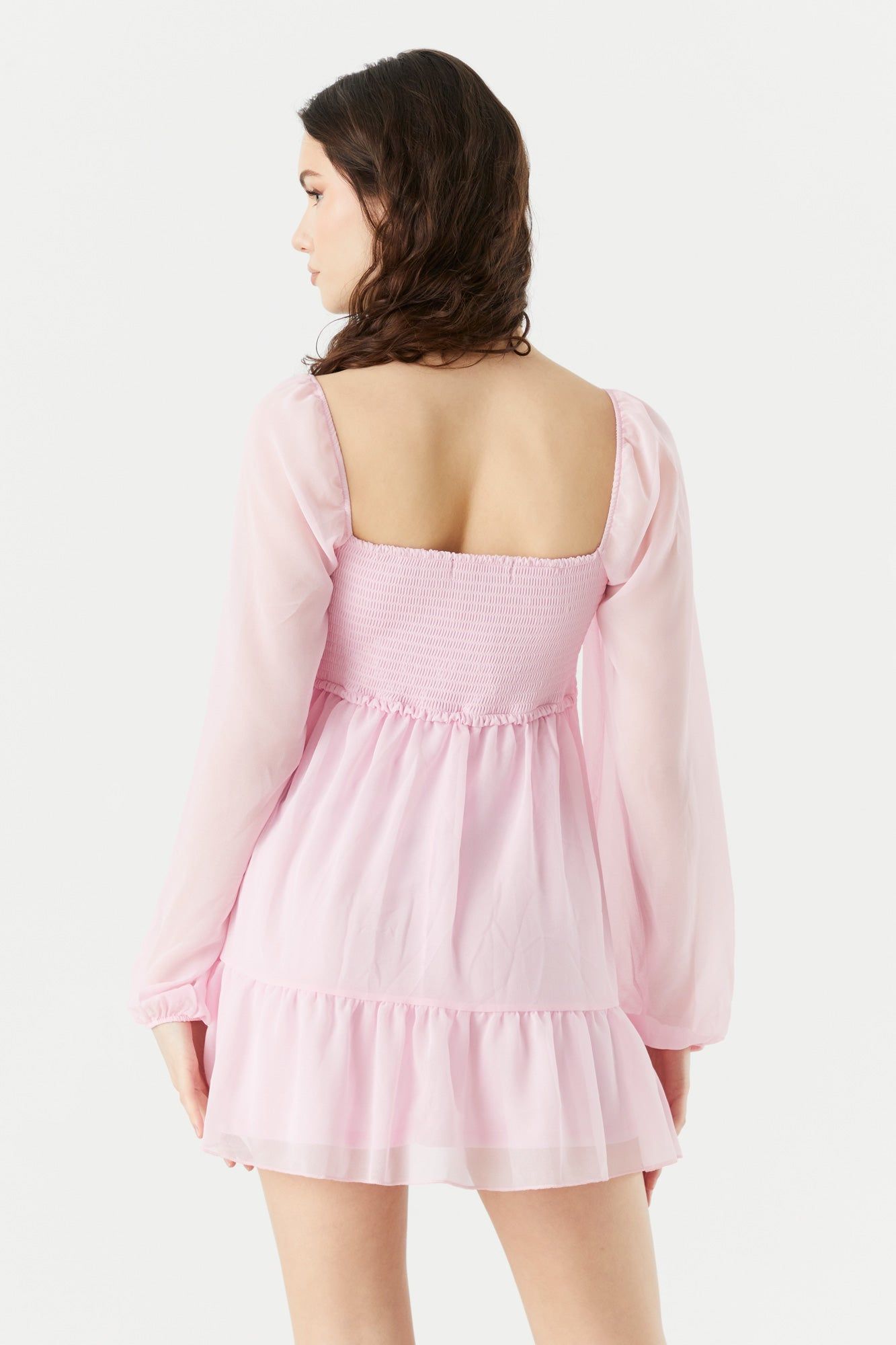 Smocked Long Sleeve Mini Dress sold by Urban Planet product image thumbnail 2