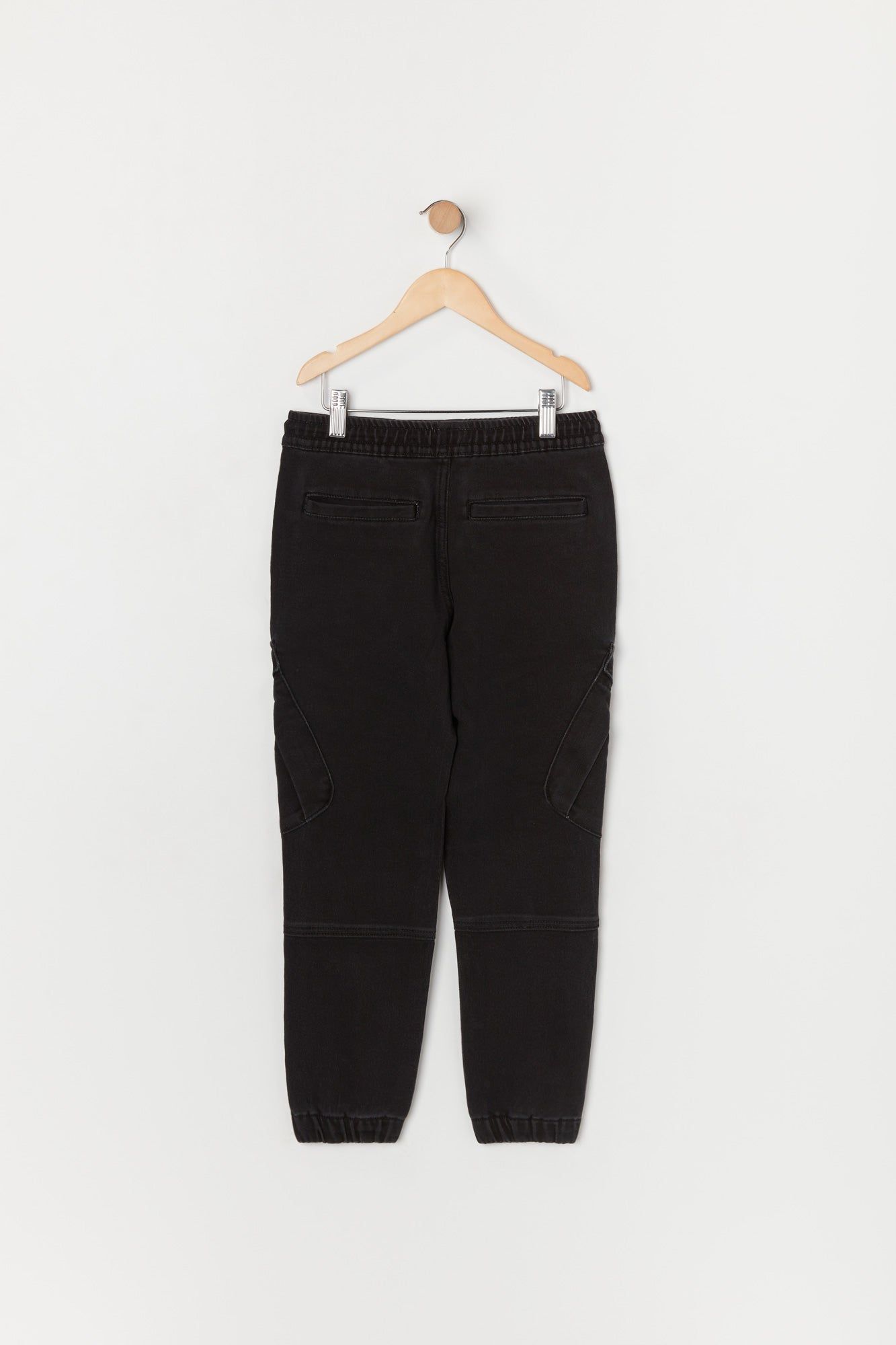 Boys Black Wash Denim Cargo Jogger sold by Urban Planet product image thumbnail 2