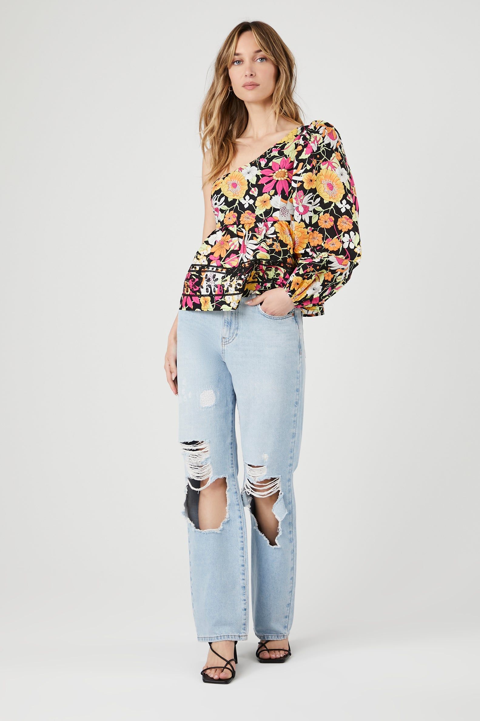 Floral Eyelet One Shoulder Top sold by Urban Planet product image thumbnail 4