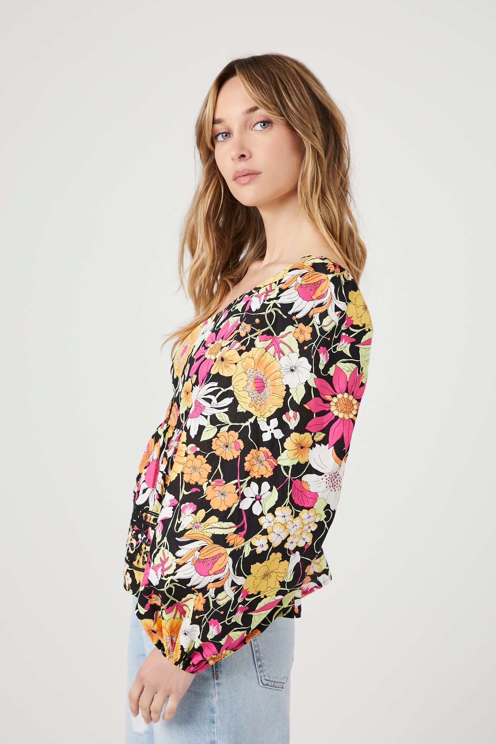 Floral Eyelet One Shoulder Top sold by Urban Planet product image thumbnail 3