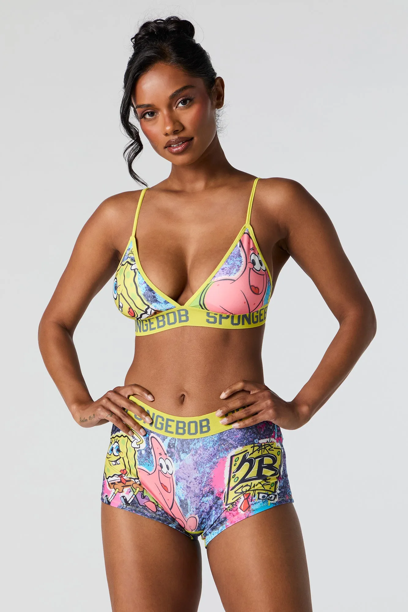 SpongeBob Bra and Short 2 Piece Pajama Set sold by Urban Planet