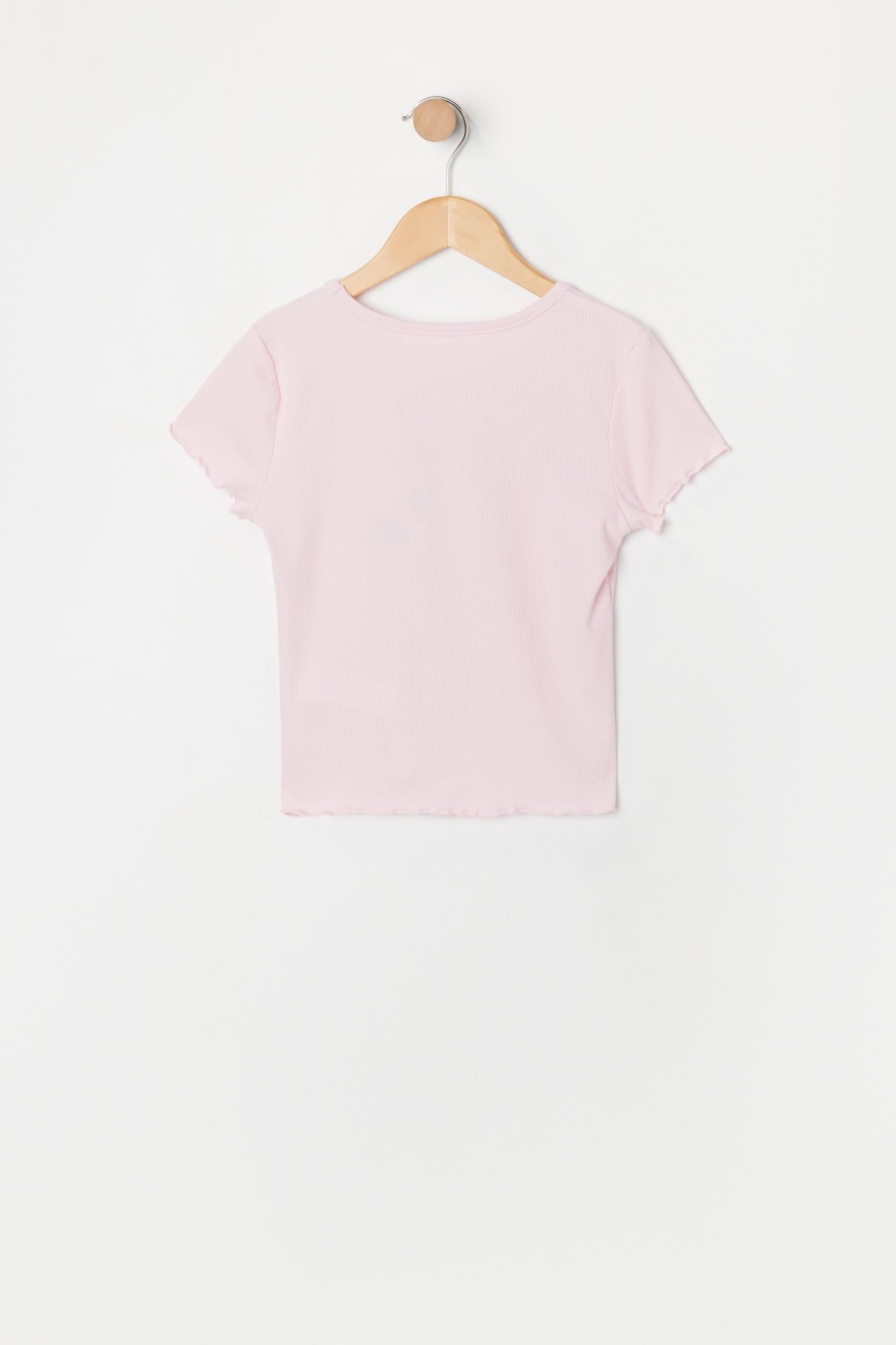 Girls Lettuce Trim Mushroom Embroidered T-Shirt sold by Urban Planet product image thumbnail 2