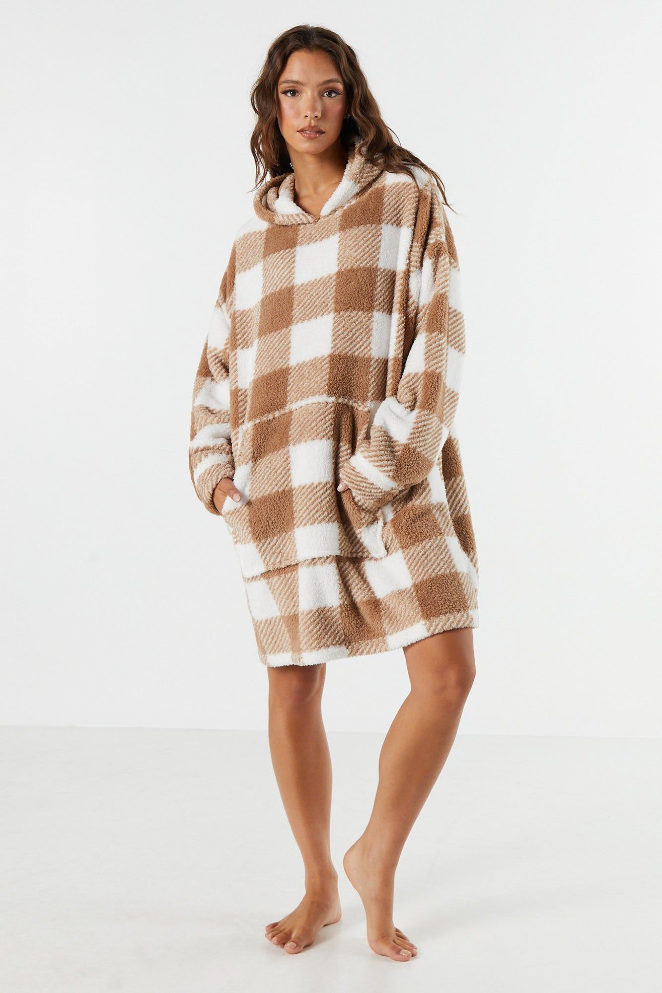 Tan Plaid Print Humungo sold by Urban Planet product image thumbnail 3