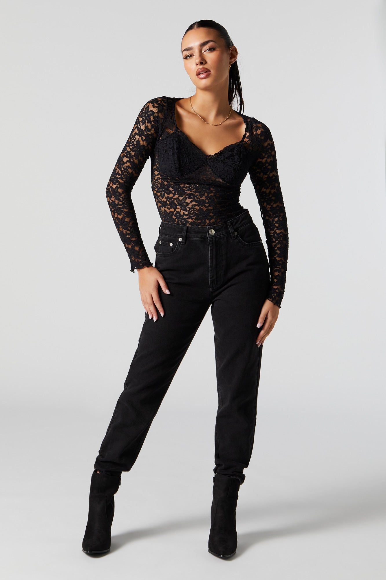 High Rise Black Wash Mom Jean sold by Urban Planet