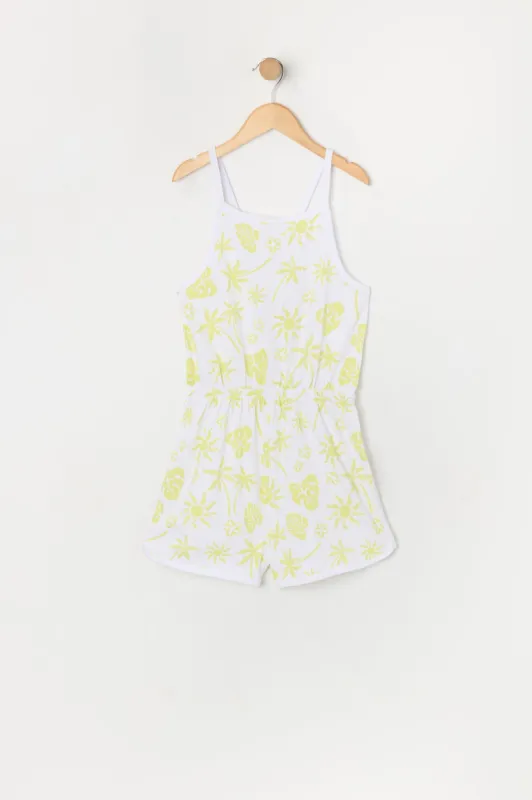 Combi-short à imprimé Palmier avec ourlet arrondi pour fille sold by Urban Planet