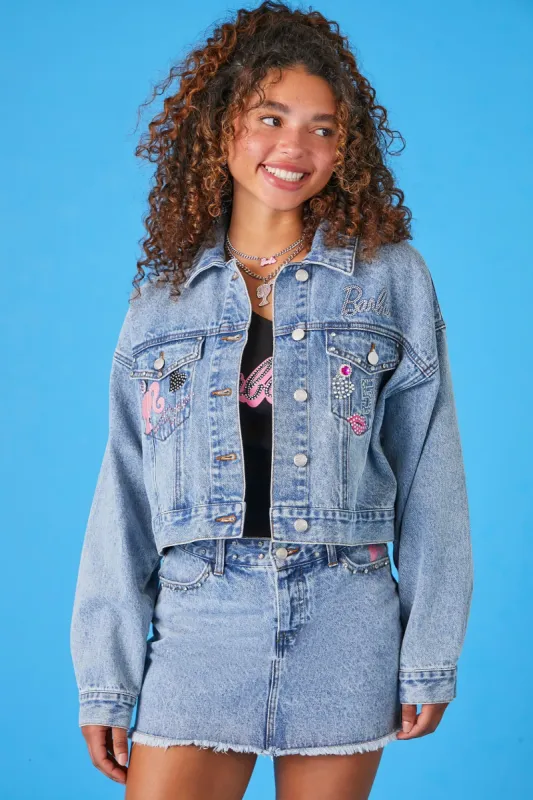 Barbie™ Graphic Denim Jacket sold by Urban Planet