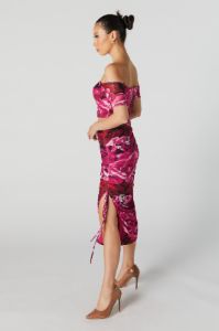 Ruched Mesh Drawstring Midi Skirt sold by Urban Planet