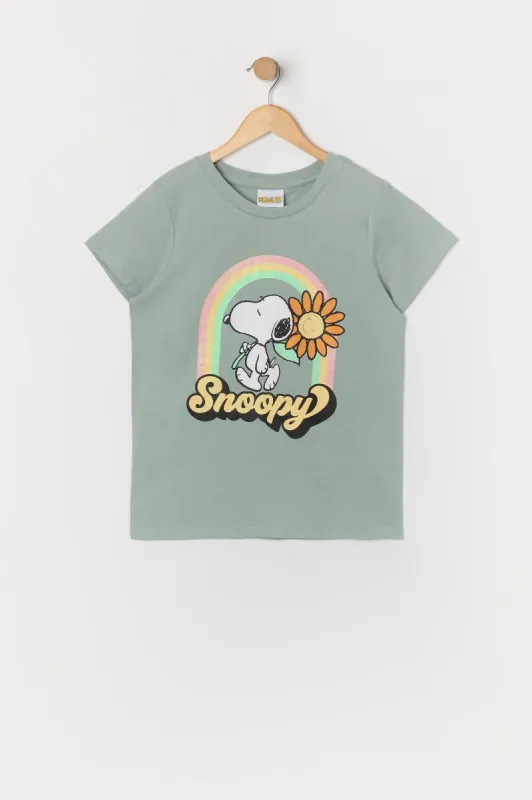 T-shirt arc-en-ciel à imprimé Snoopy pour fille sold by Urban Planet