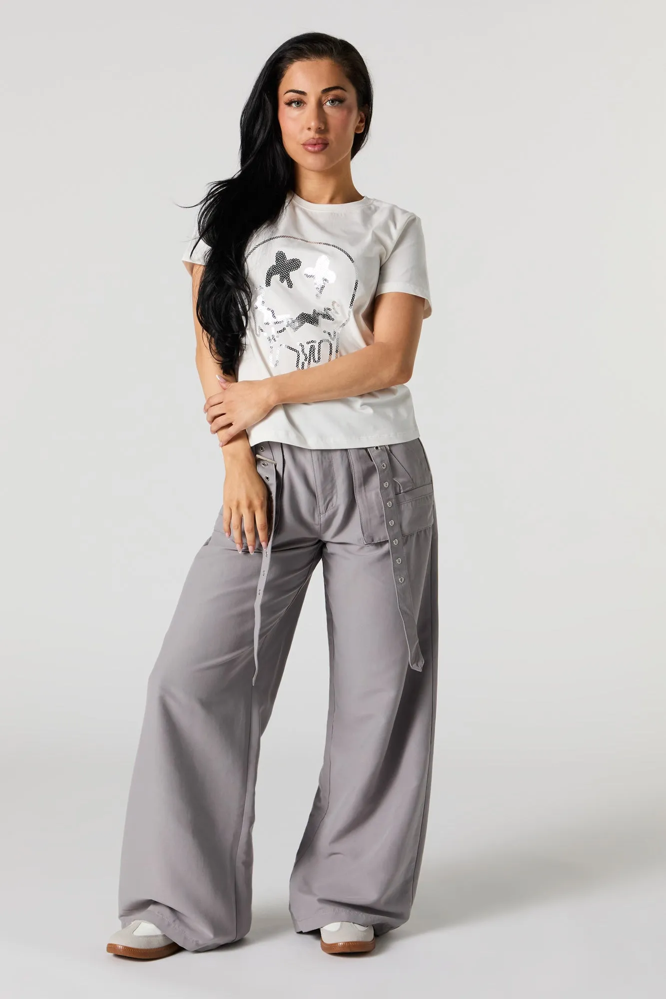 Sequin Smiley T-Shirt sold by Urban Planet product image thumbnail 2