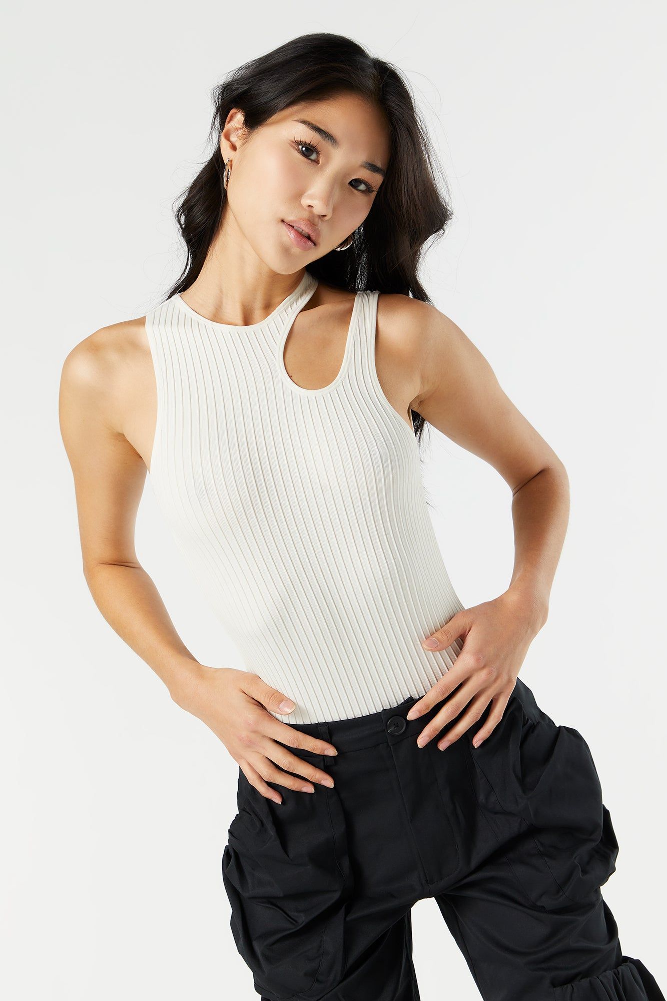 Ribbed Cut-Out Bodysuit sold by Urban Planet product image thumbnail 9