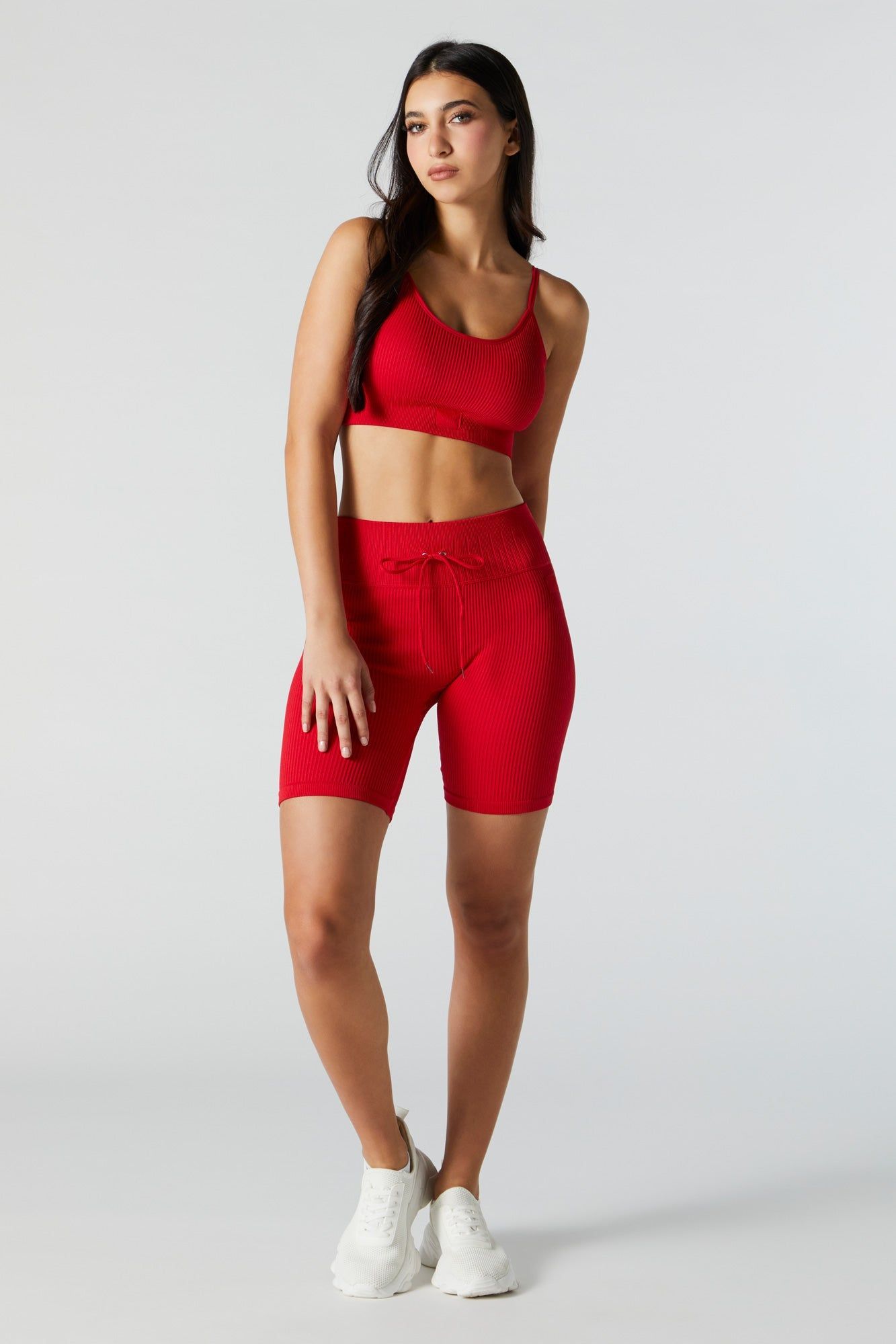 Short de cycliste Sommer Ray rouge côtelé sans couture sold by Urban Planet product image thumbnail 3