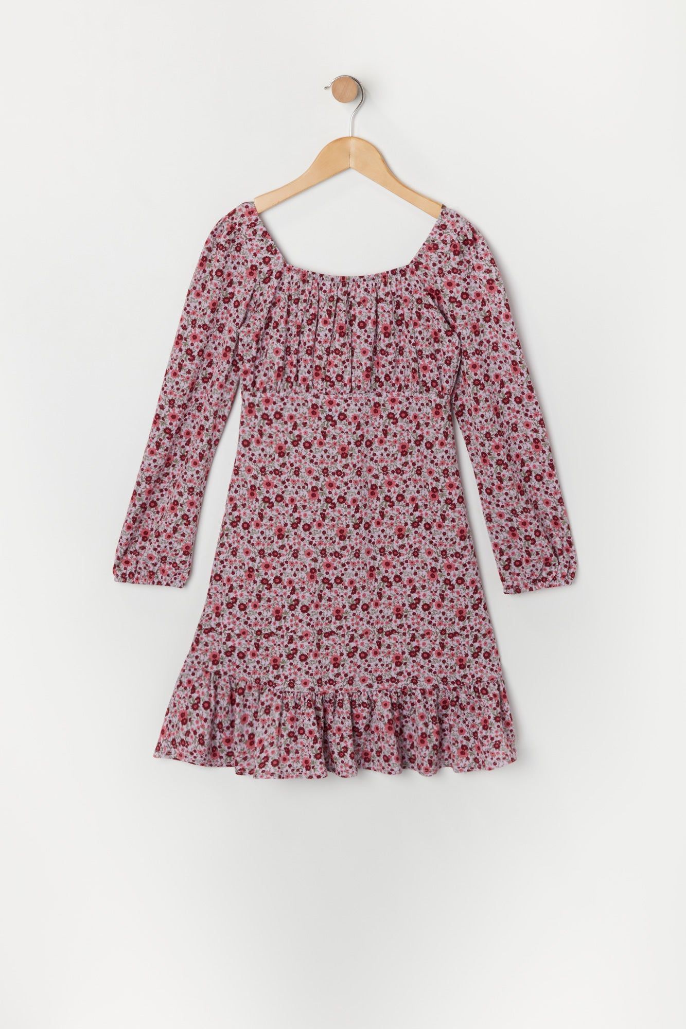 Robe de style laitière fleurie pourpre à manches longues pour fille sold by Urban Planet product image thumbnail 2