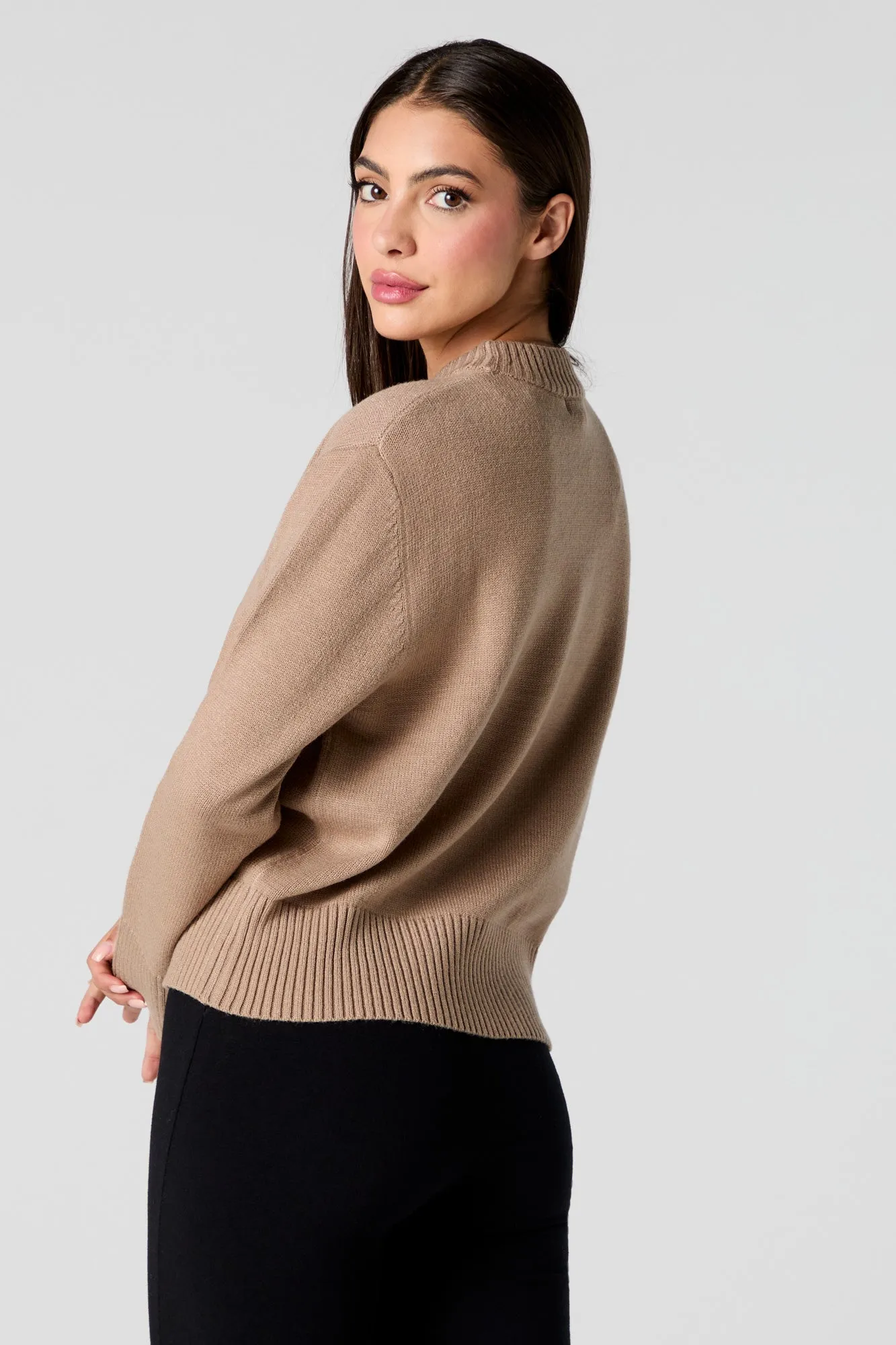 Ribbed Trim Crewneck Sweater sold by Urban Planet product image thumbnail 2