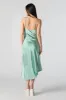 Robe midi asymétrique en satin à col châle sold by Urban Planet