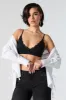 Bralette côtelée avec ourlet de dentelle et encolure en V sold by Urban Planet