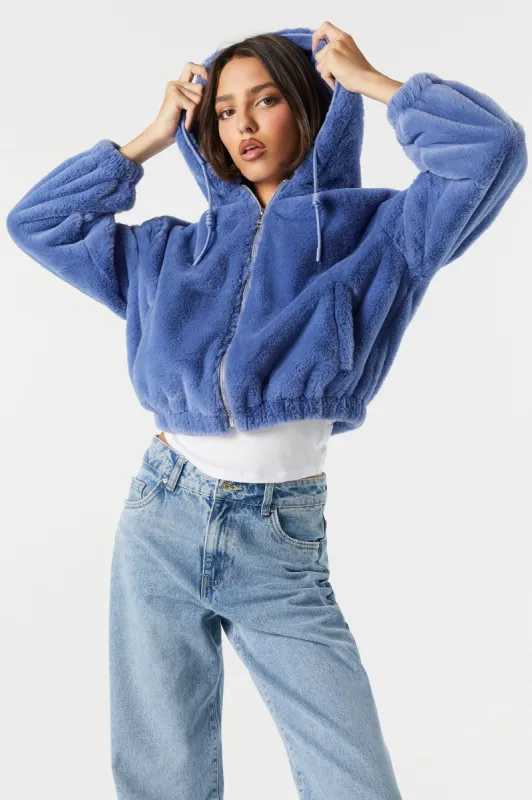 Faux Fur Bomber Jacket sold by Urban Planet