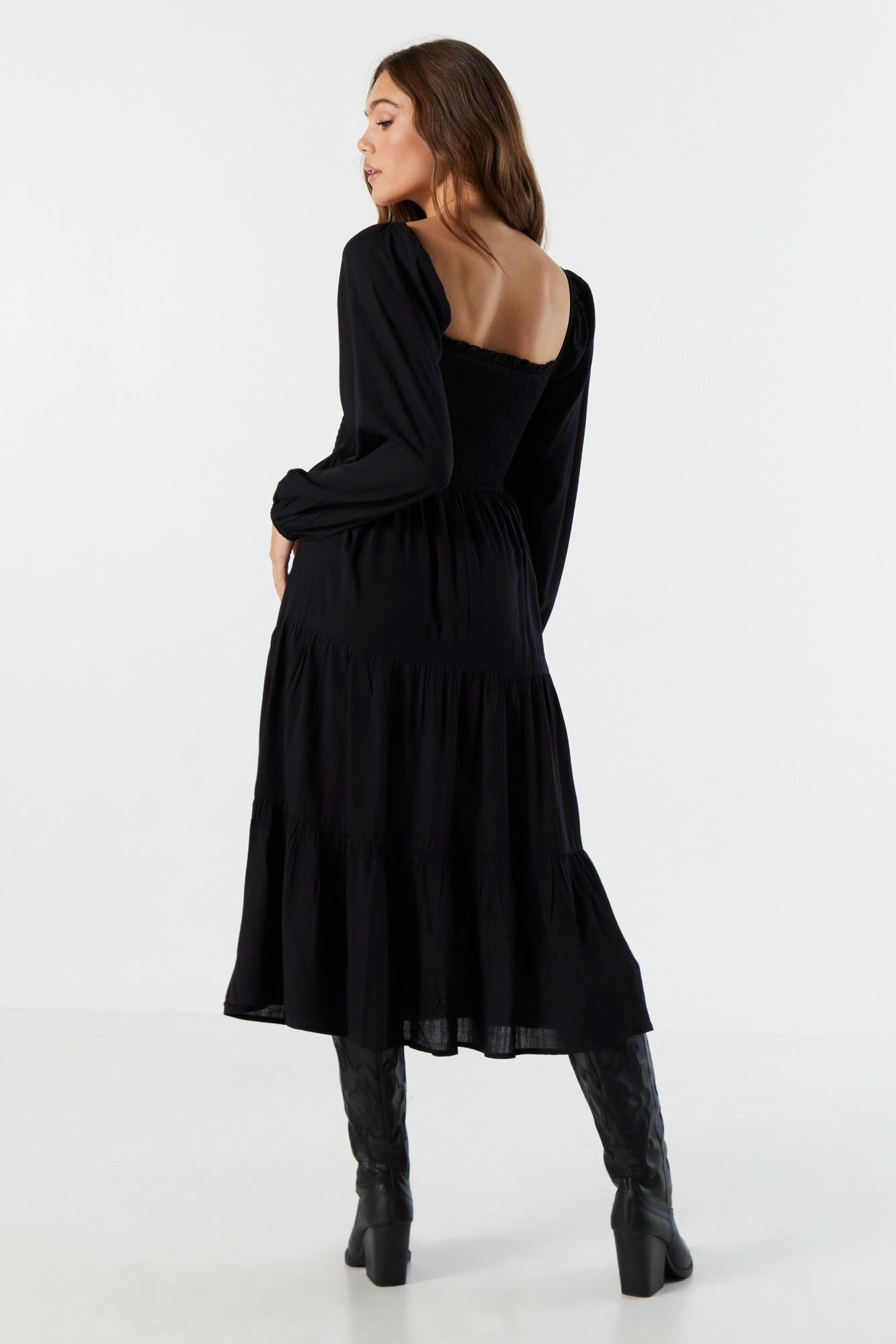 Robe midi smockée à manches longues sold by Urban Planet product image thumbnail 2