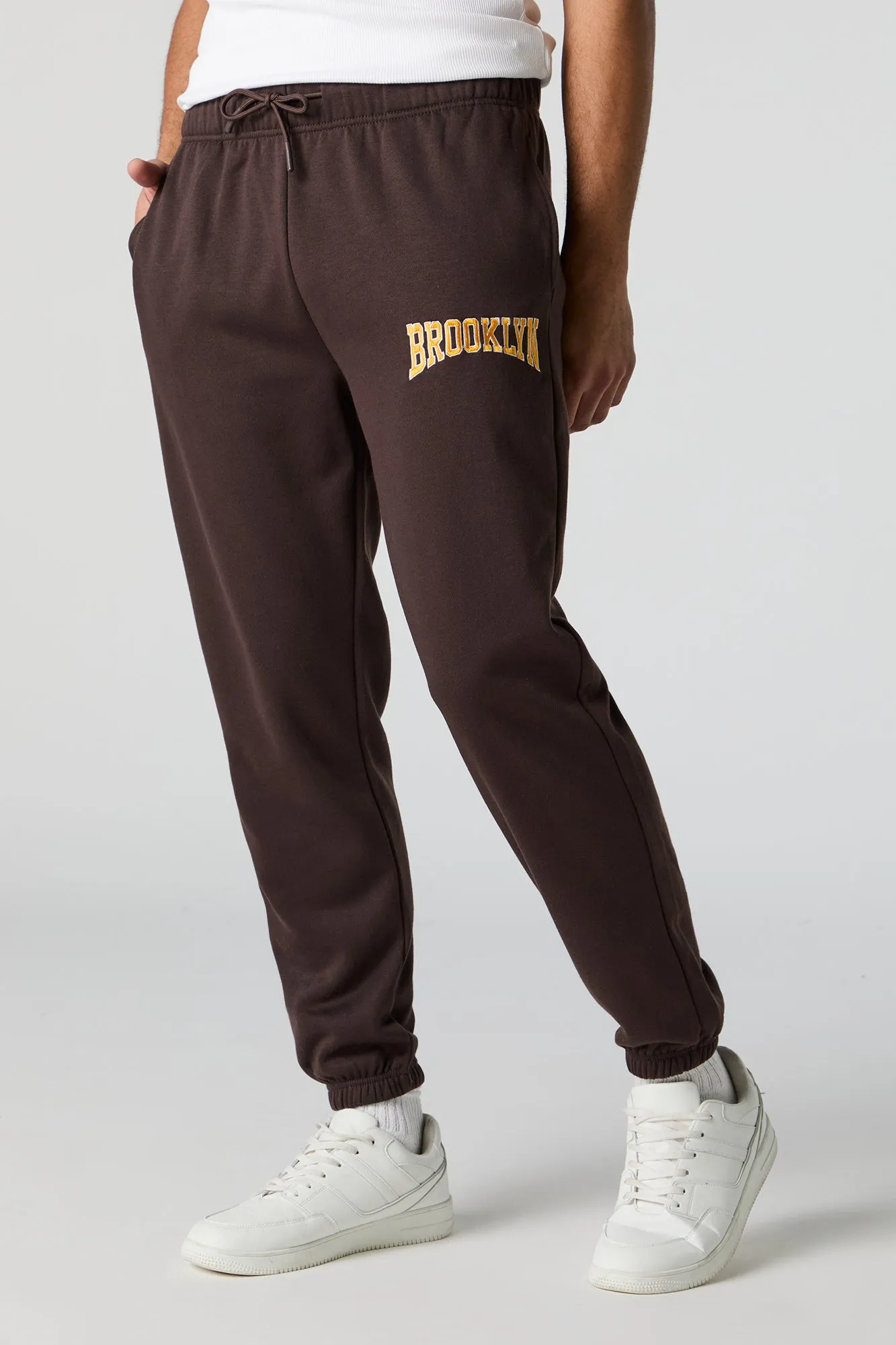 Brooklyn Embroidered Fleece Jogger sold by Urban Planet