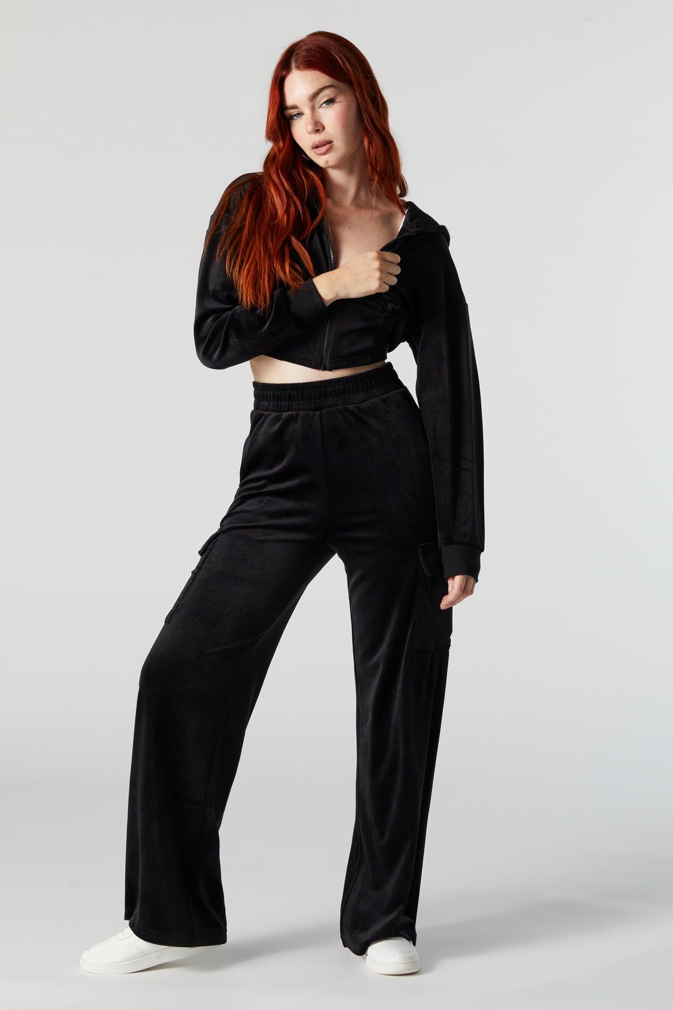 Velour Wide Leg Cargo Pant sold by Urban Planet product image thumbnail 5