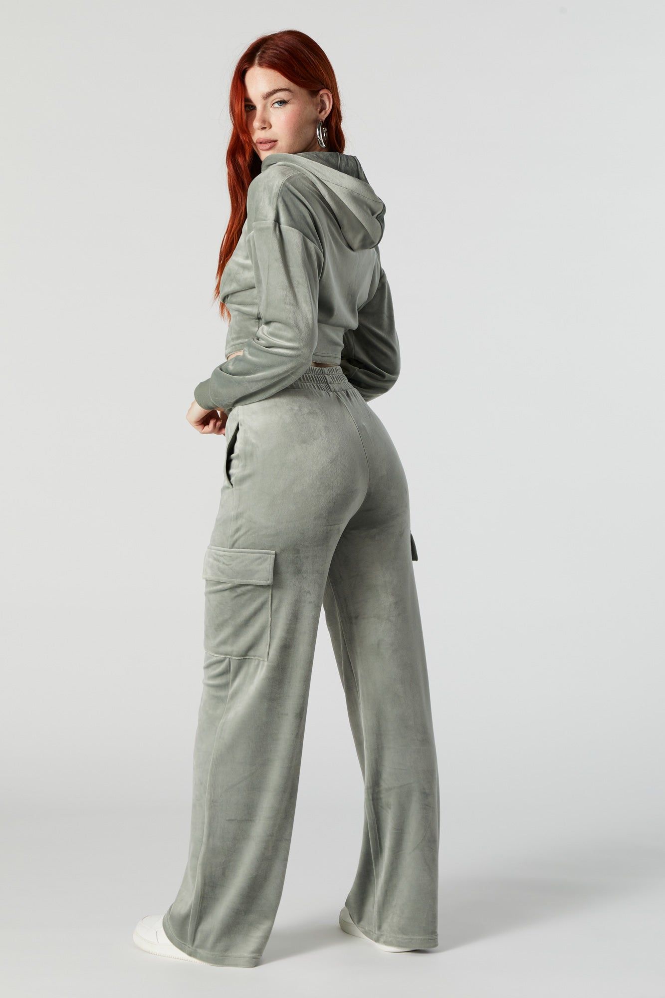 Velour Wide Leg Cargo Pant sold by Urban Planet product image thumbnail 3