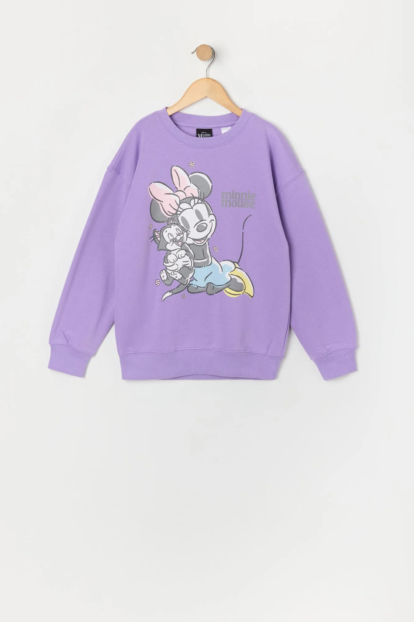 Girls Minnie and Kitty Graphic Fleece Sweatshirt sold by Urban Planet
