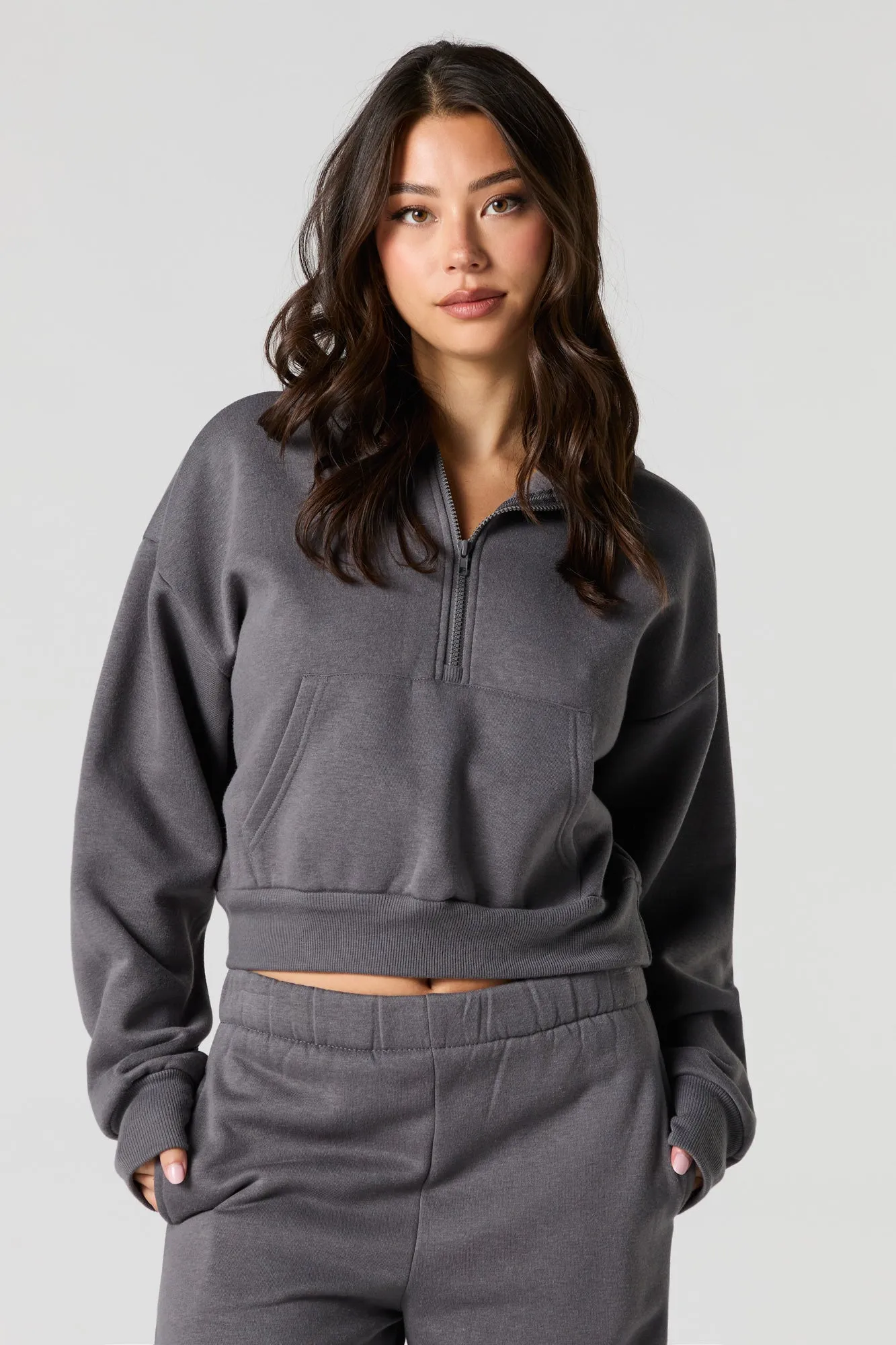 Fleece Half Zip Hoodie sold by Urban Planet product image thumbnail 4