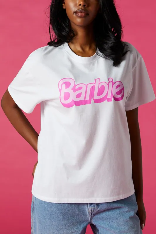 Barbie™ White Graphic Boyfriend T-Shirt sold by Urban Planet