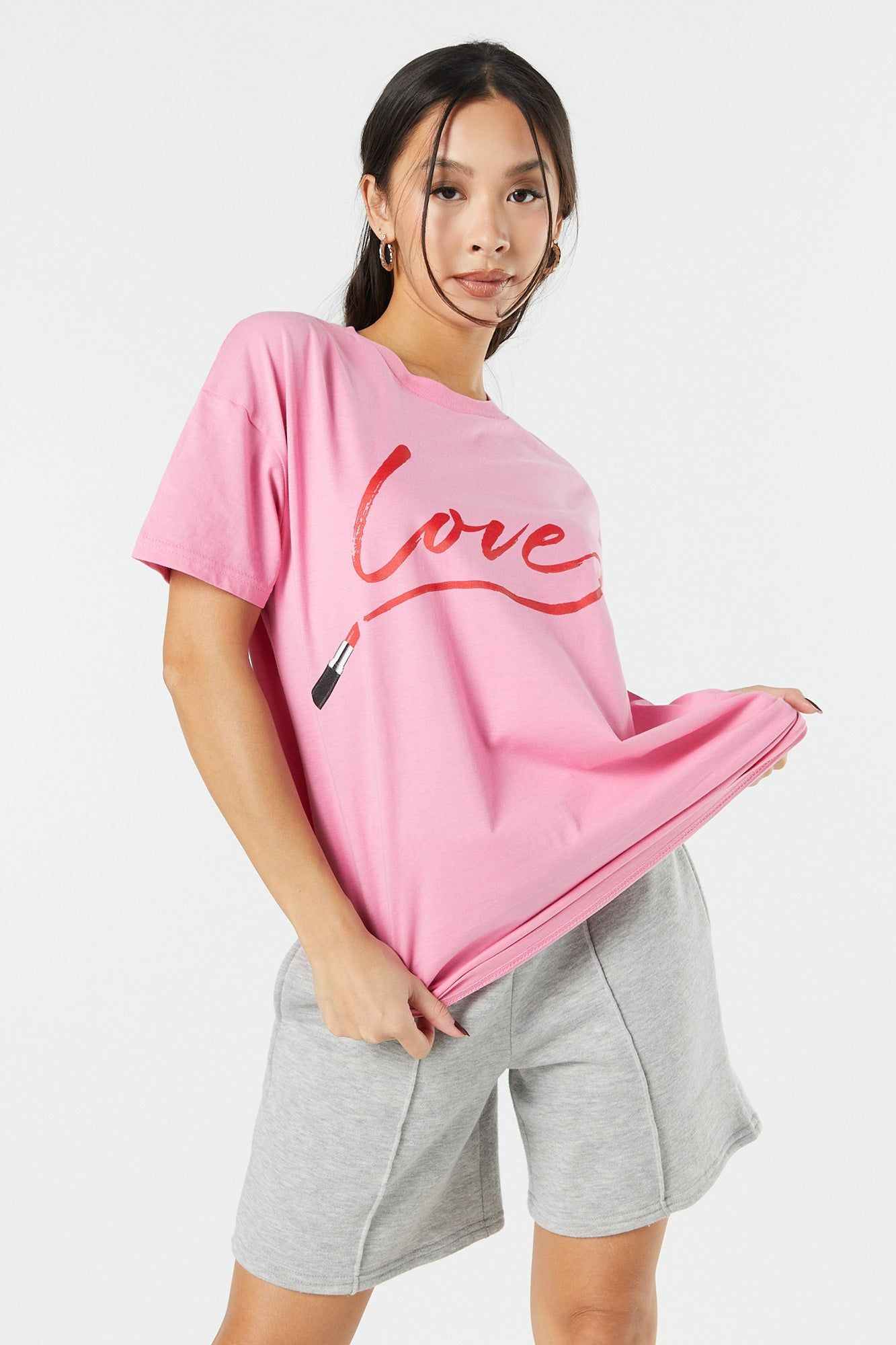 Lipstick Love Graphic Boyfriend T-Shirt sold by Urban Planet