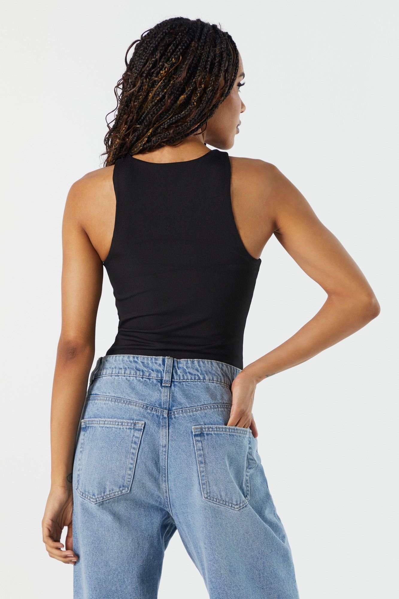 Contour Ribbed High Neck Bodysuit sold by Urban Planet product image thumbnail 2