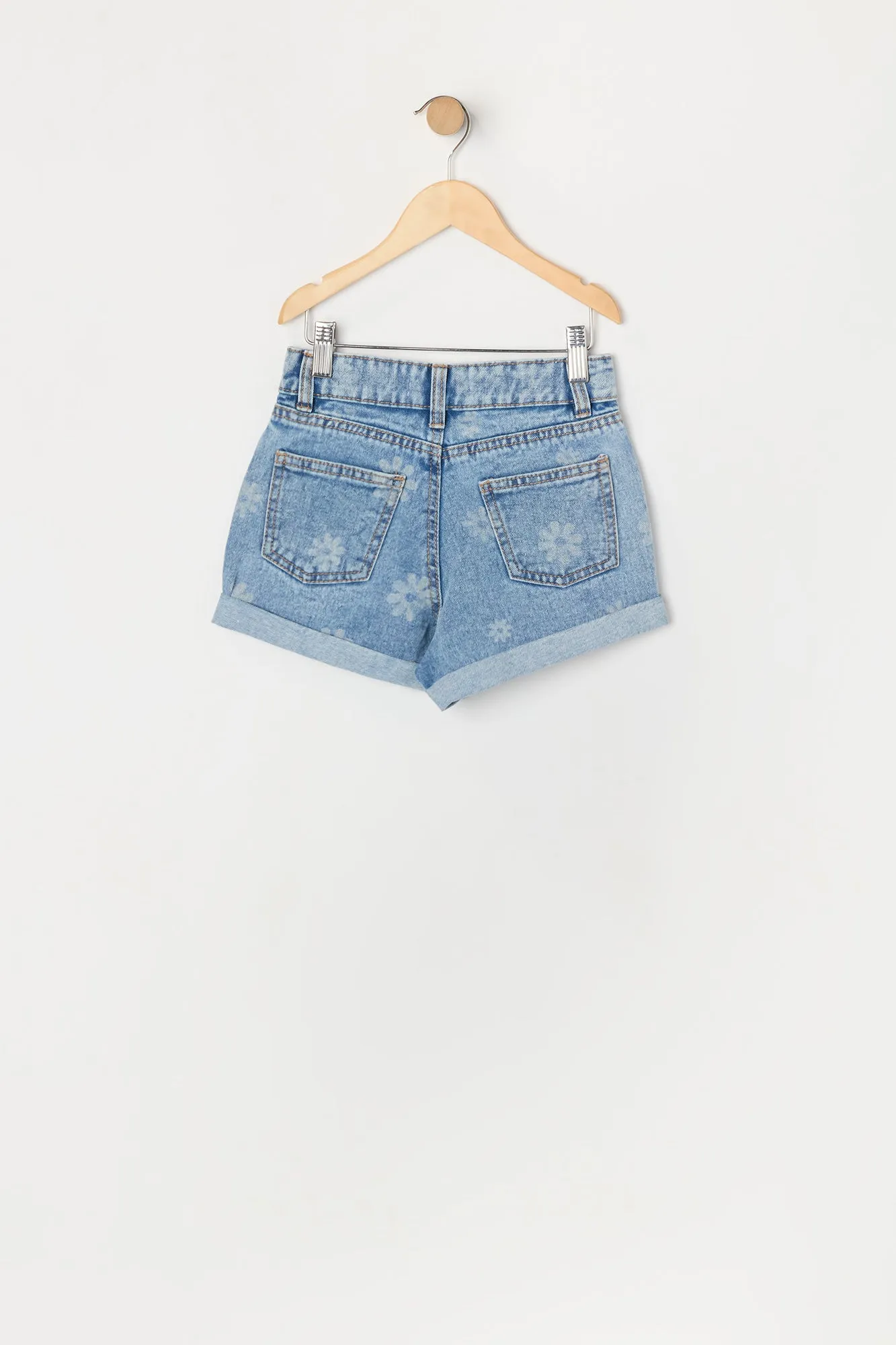 Girls Daisy Print Denim Mom Short sold by Urban Planet product image thumbnail 2