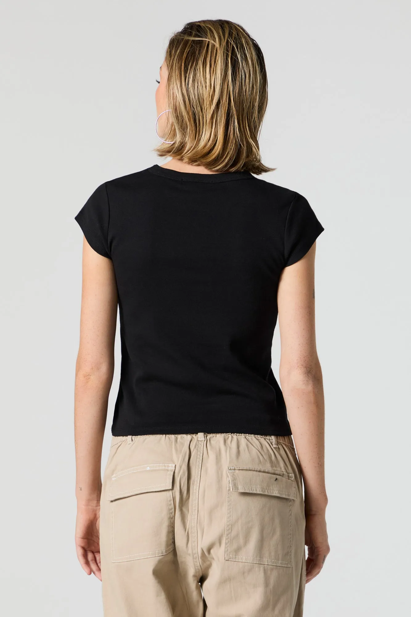 Butterfly Graphic Fitted T-Shirt sold by Urban Planet product image thumbnail 4