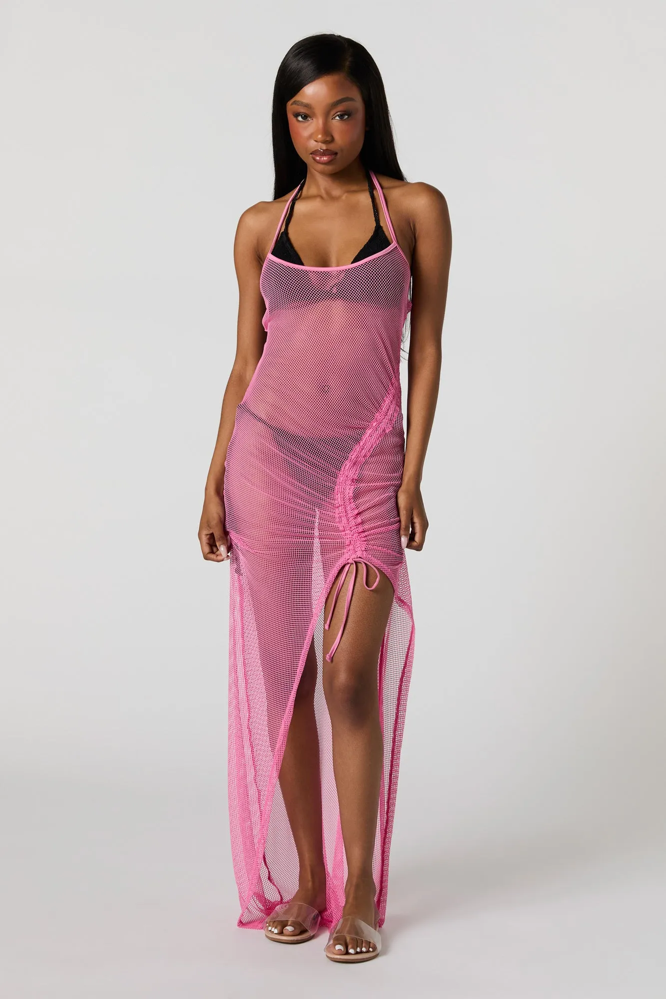 Halter Ruched Maxi Dress Cover Up sold by Urban Planet