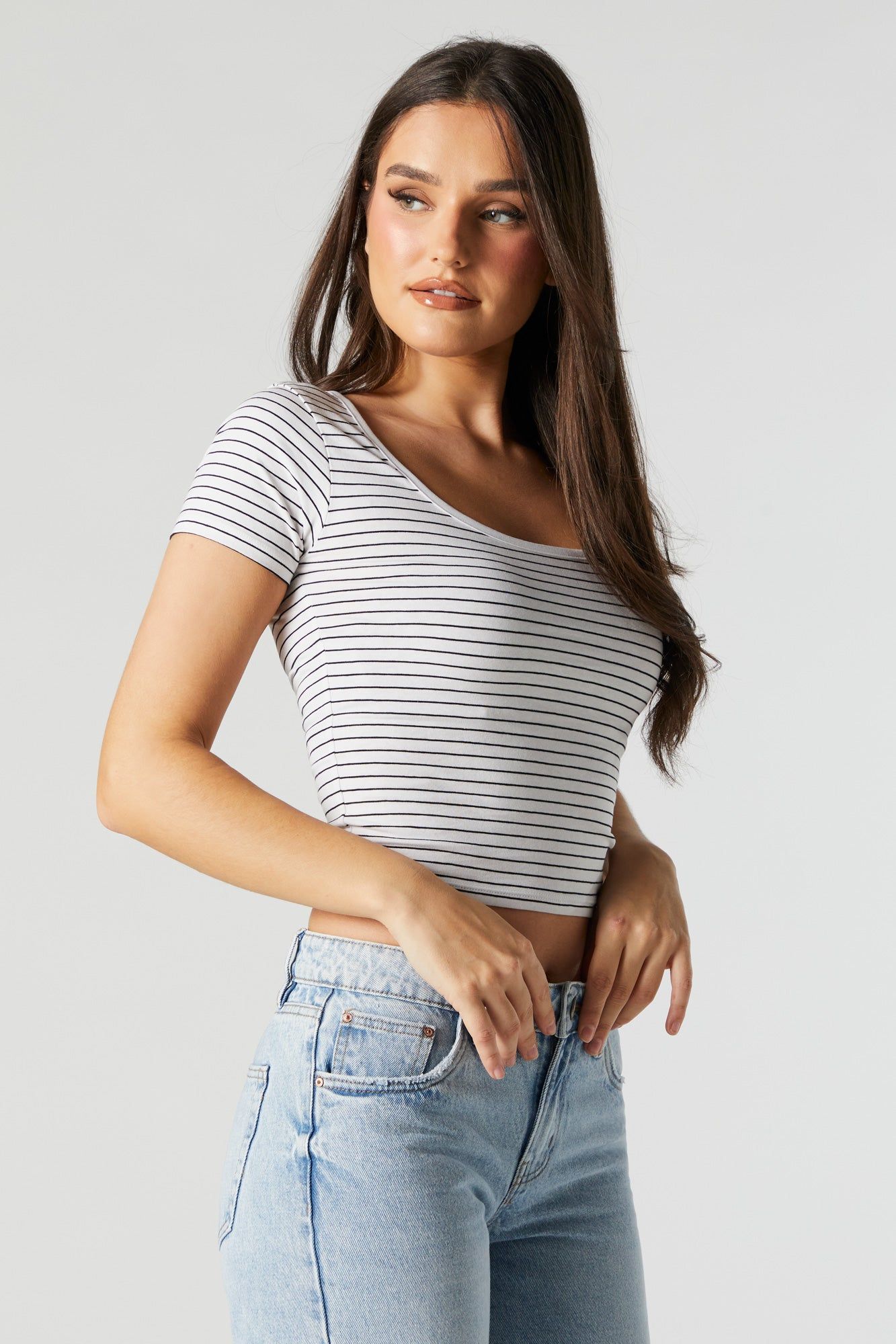 Striped Scoop Neck Baby T-Shirt sold by Urban Planet