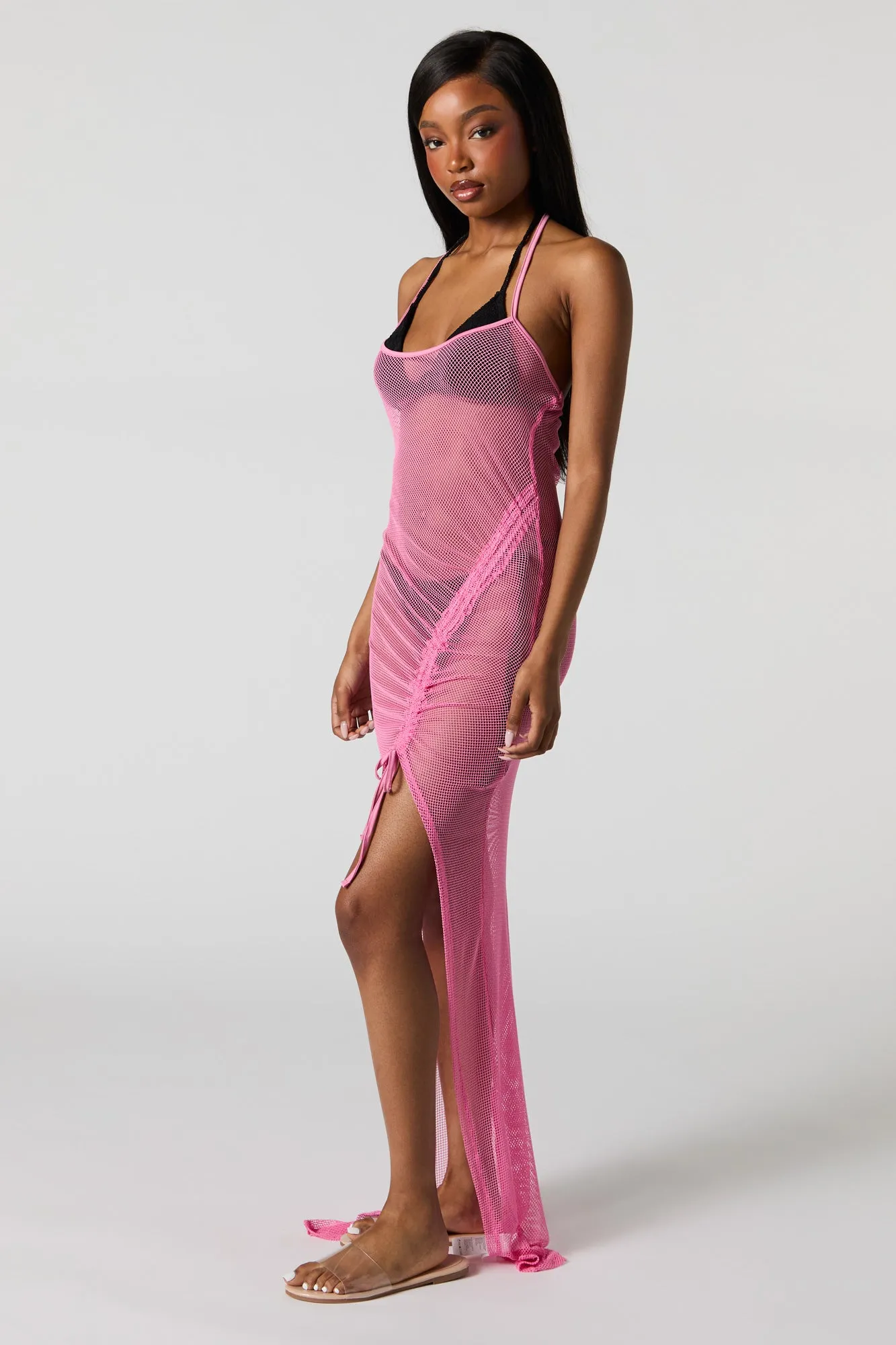 Halter Ruched Maxi Dress Cover Up sold by Urban Planet product image thumbnail 2