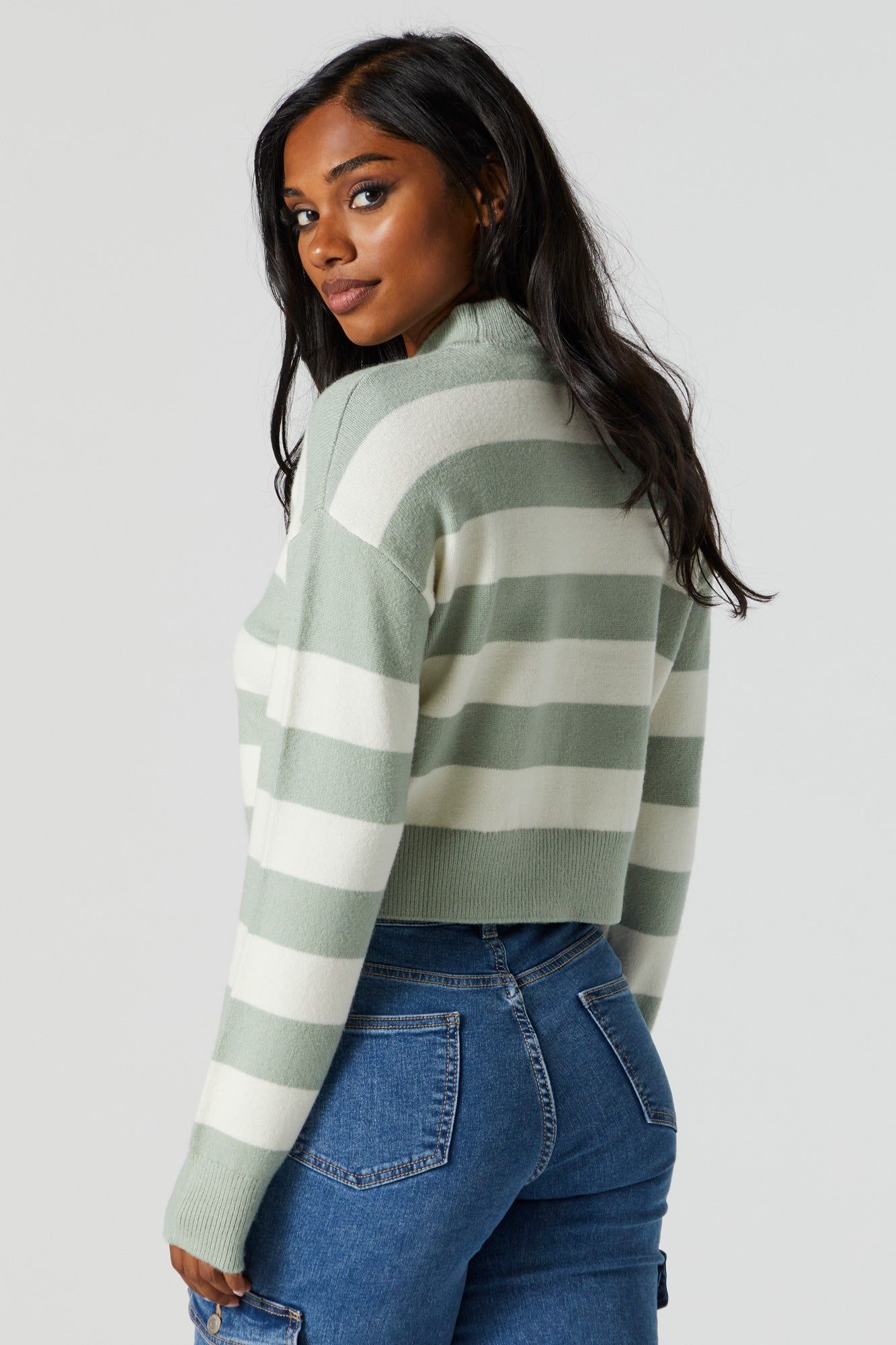 Striped Mock Neck Sweater sold by Urban Planet product image thumbnail 5