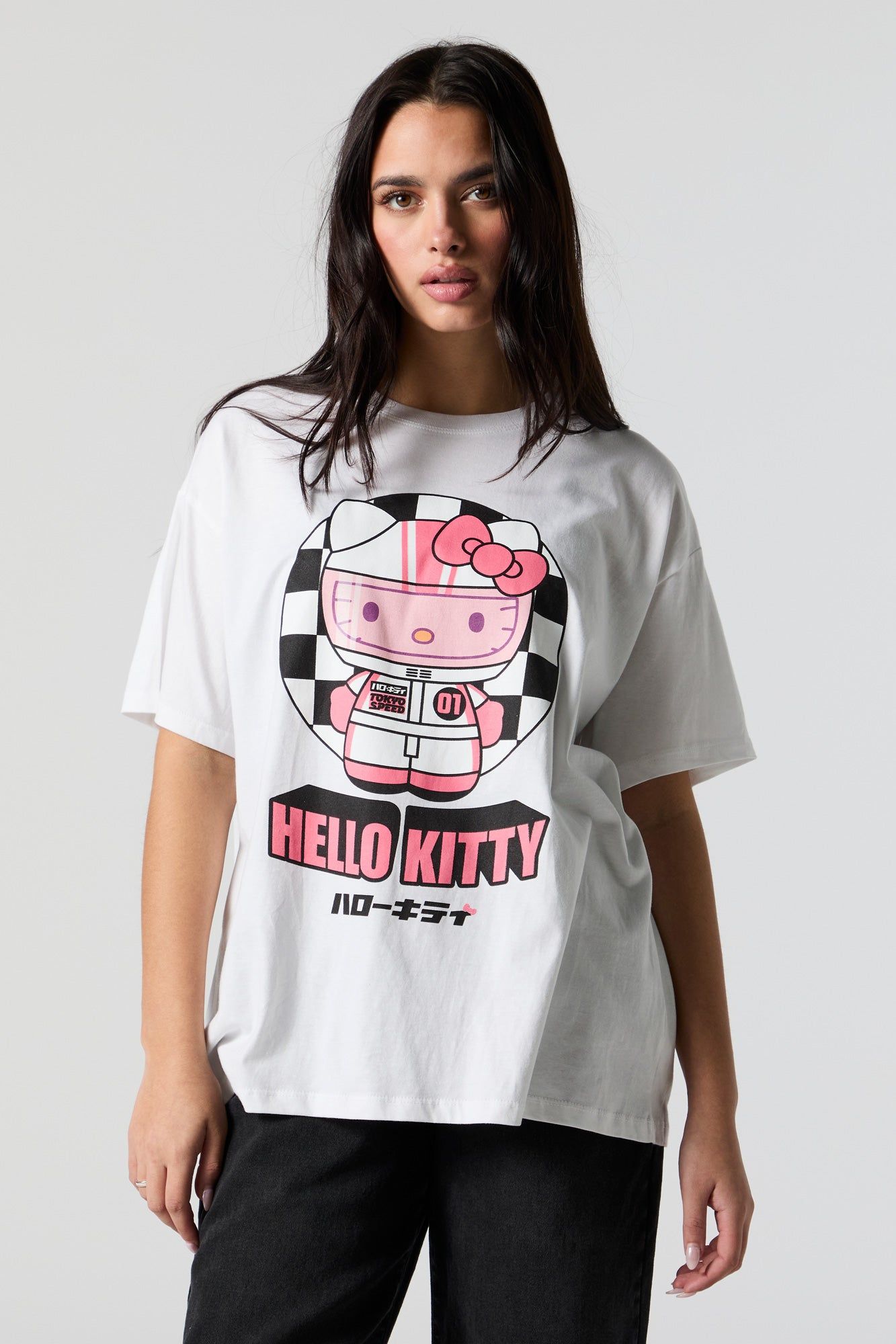 Hello Kitty Graphic Boyfriend T-Shirt sold by Urban Planet product image thumbnail 2