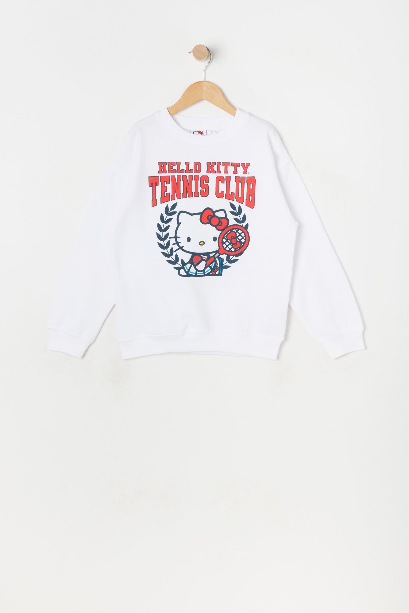 Girls Hello Kitty Tennis Club Graphic Fleece Sweatshirt sold by Urban Planet