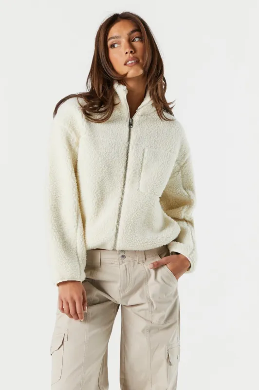 Blouson pelucheux avec fermeture à glissière sold by Urban Planet