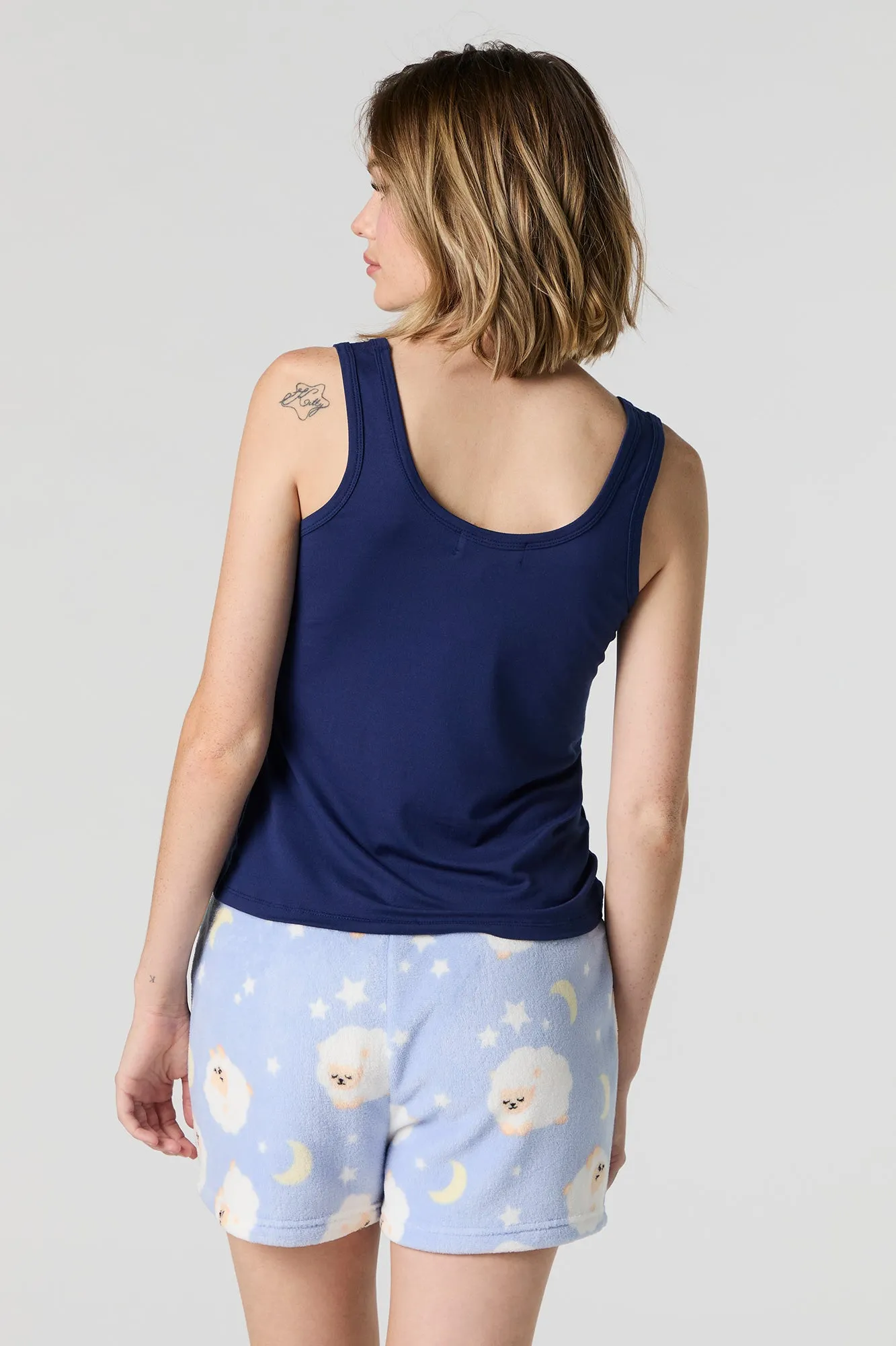 Ensemble-pyjama 2 pièces à camisole imprimée Sheep et short pelucheux sold by Urban Planet product image thumbnail 2