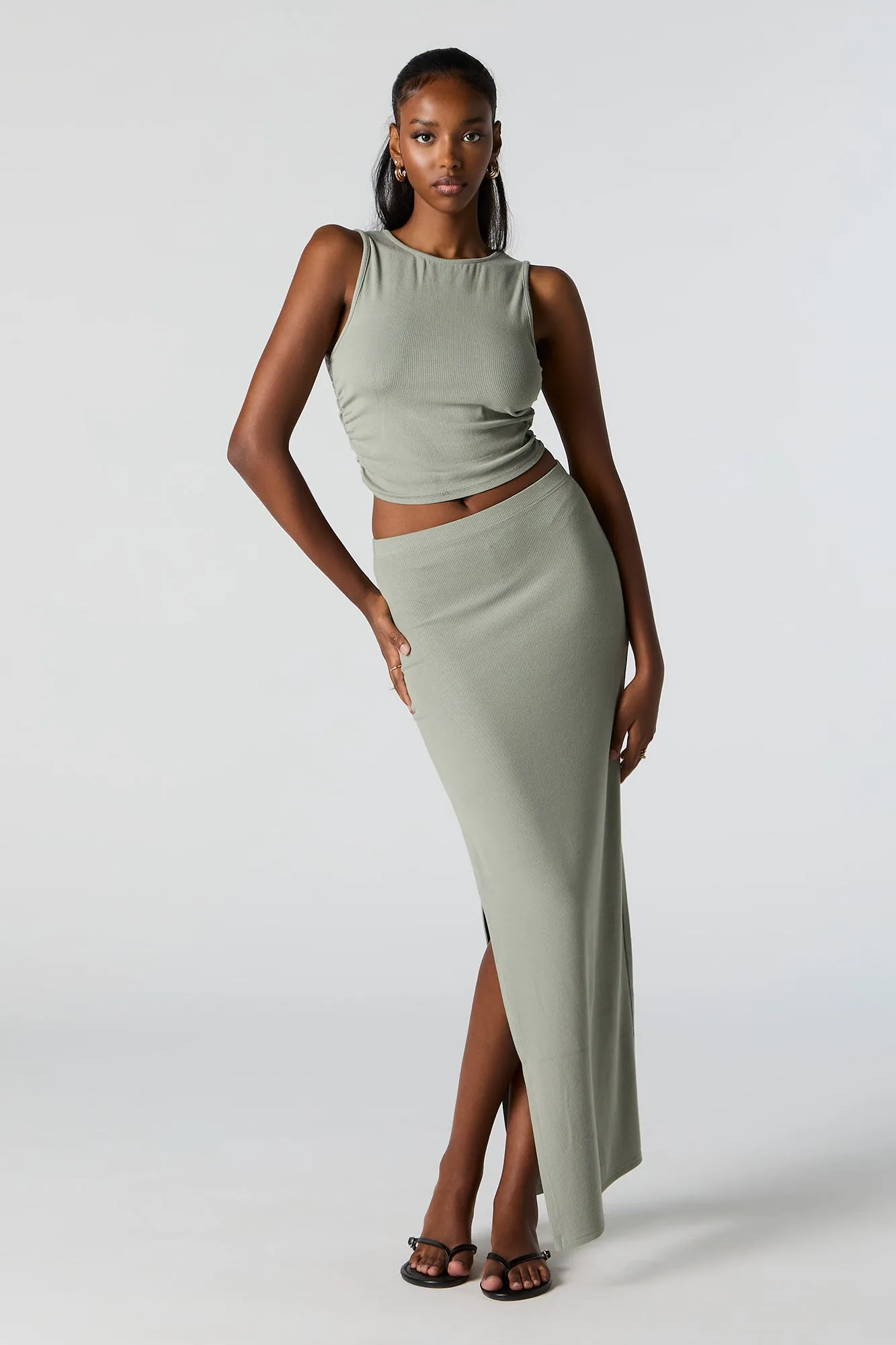 Jupe maxi côtelée avec fente sold by Urban Planet product image thumbnail 4