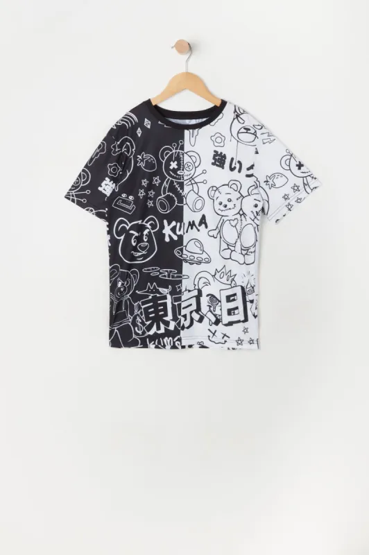 Boys Colour Block Teddy Graphic T-Shirt sold by Urban Planet