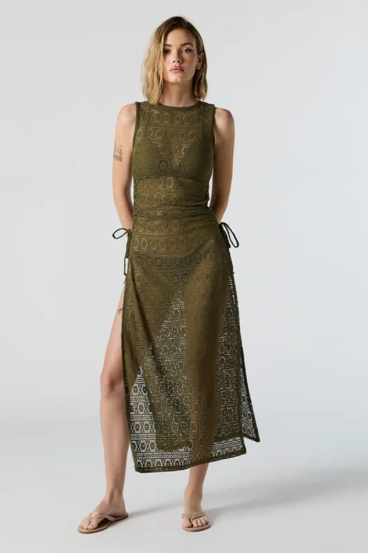 Crochet Ruched Cover Up Dress sold by Urban Planet