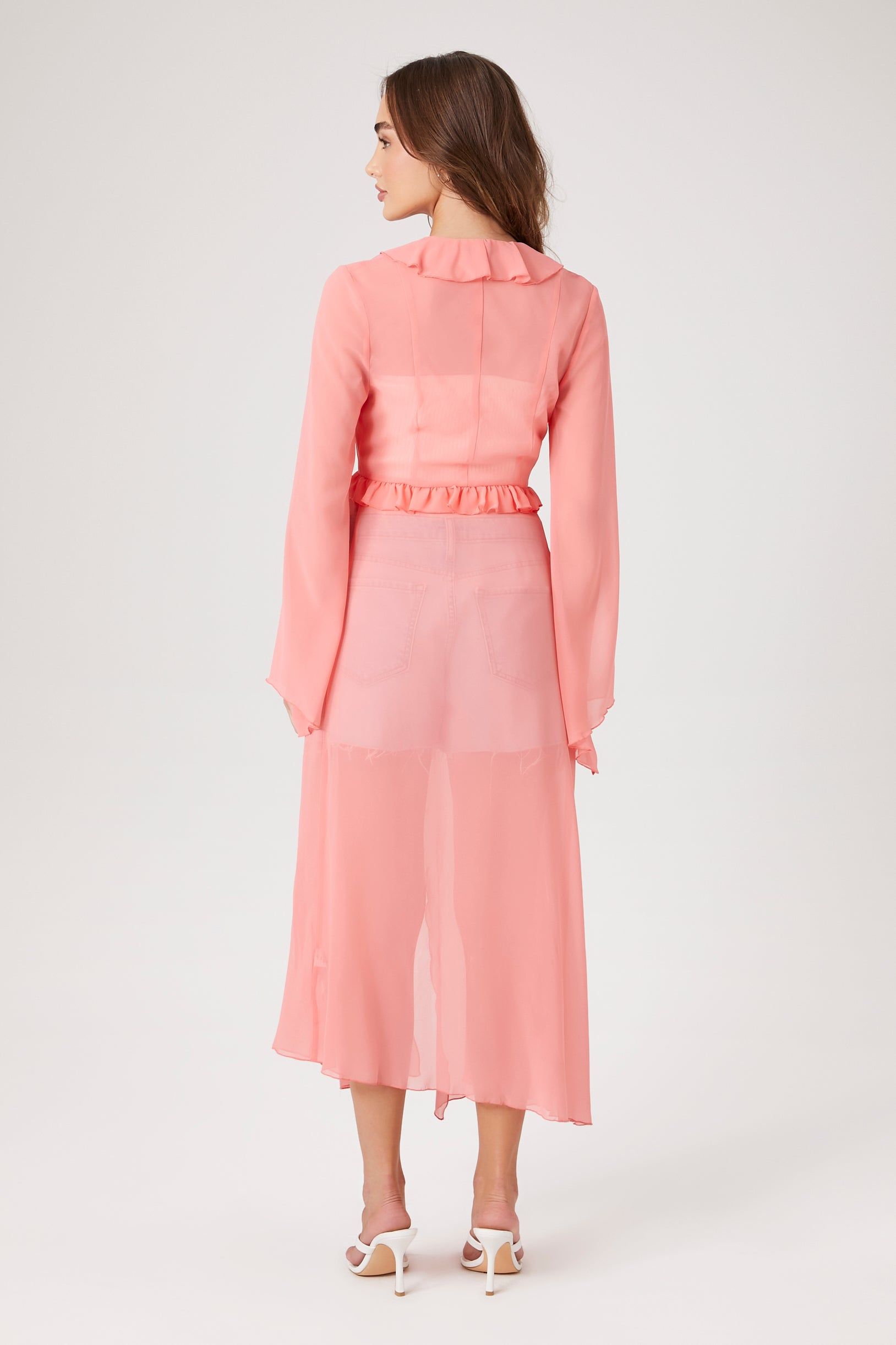 Kimono en chiffon avec ourlet volanté sold by Urban Planet product image thumbnail 2