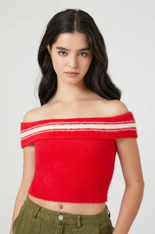 Haut en tricot rayé à épaules dénudées sold by Urban Planet
