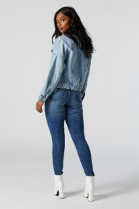 Miami Dark Wash Distressed High Rise Jean sold by Urban Planet