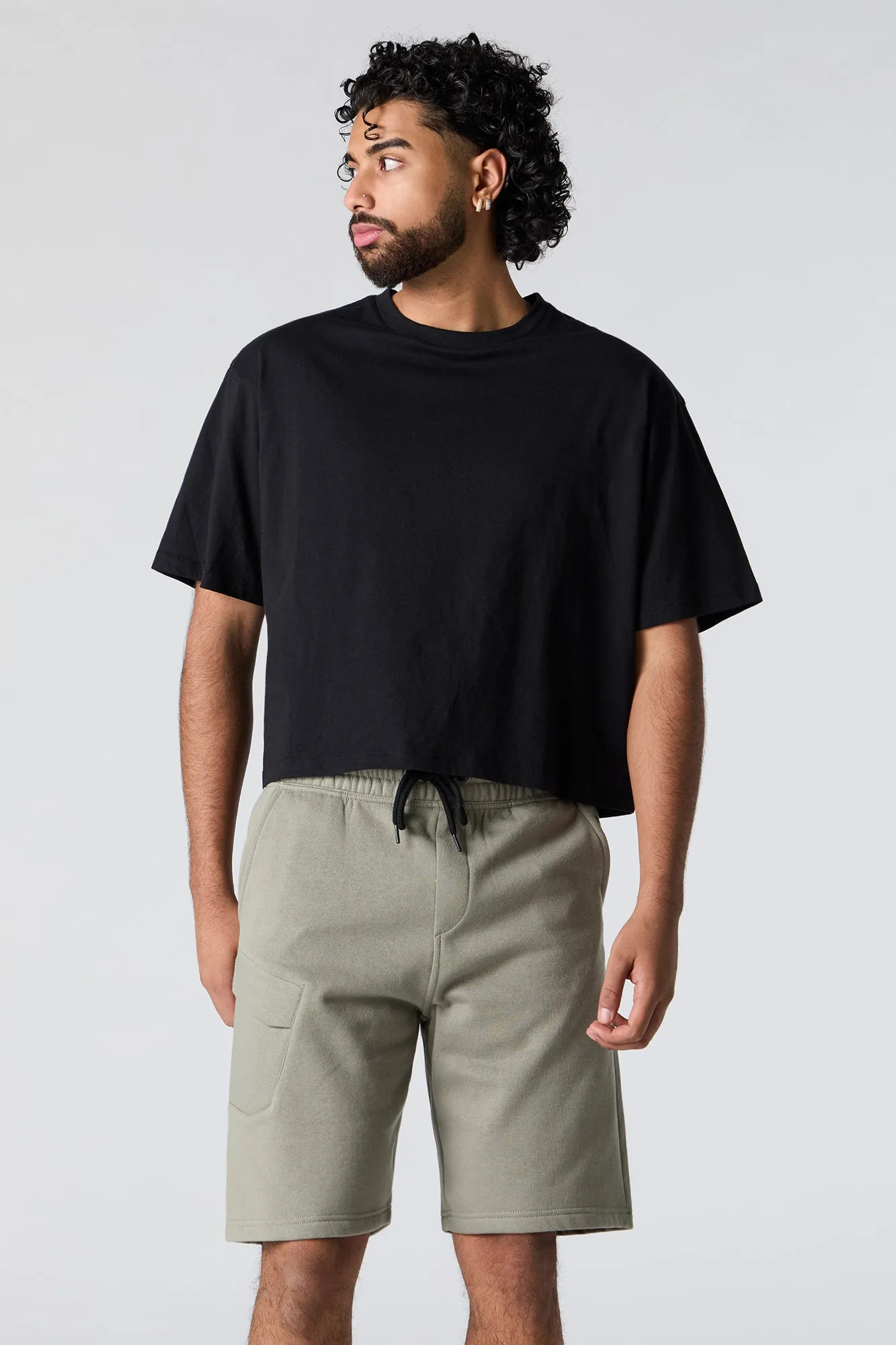 Single Cargo Pocket Fleece Short sold by Urban Planet