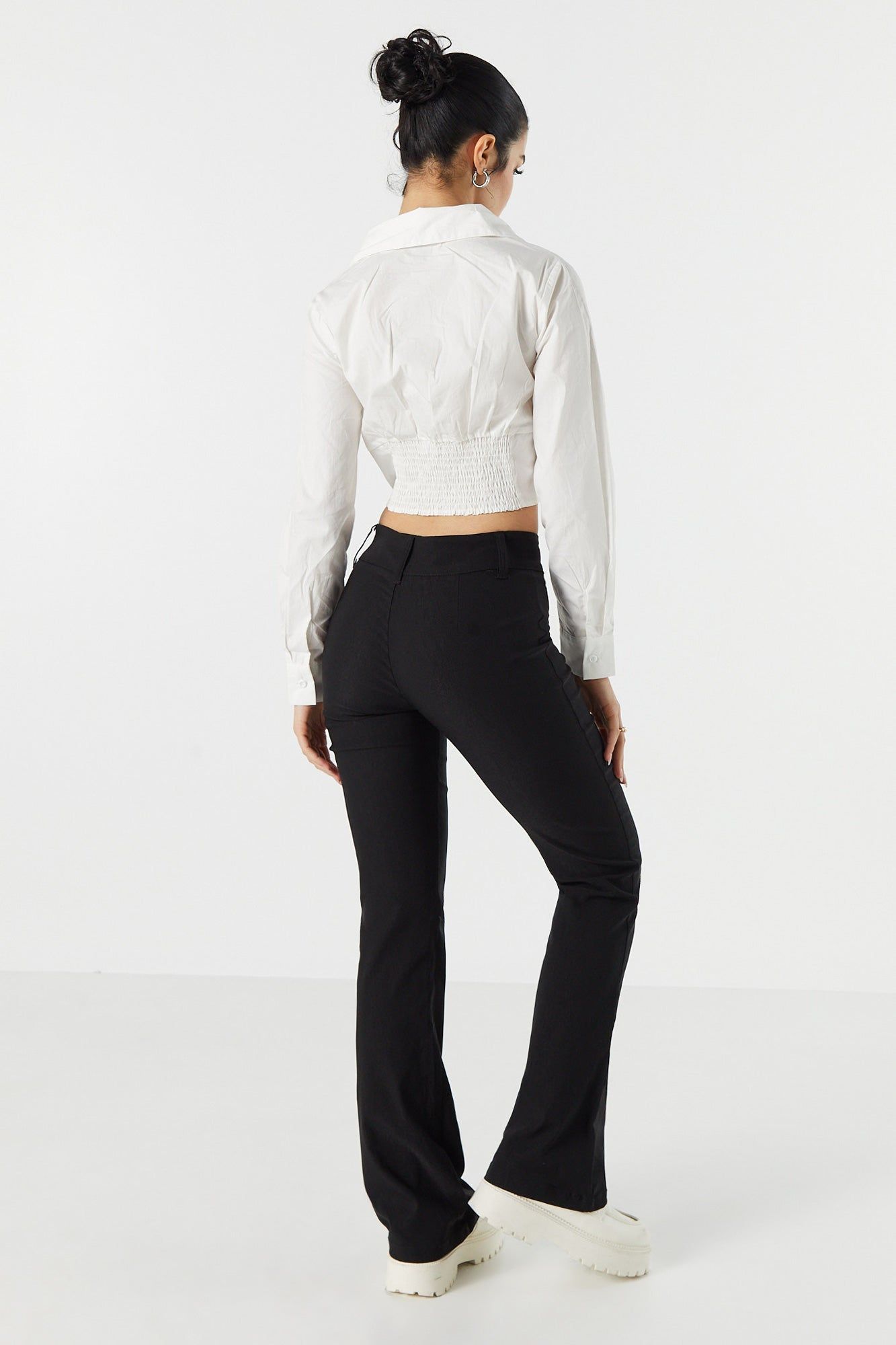 Pantalon habillé à jambe évasée sold by Urban Planet product image thumbnail 3