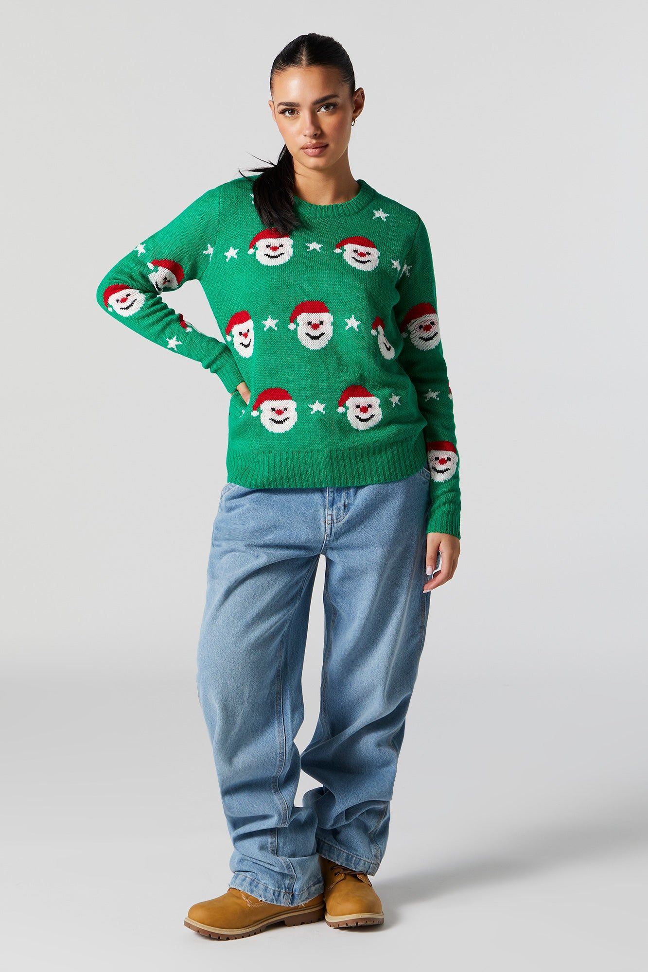 Chandail de Noël en tricot à imprimé Père Noël sold by Urban Planet product image thumbnail 3